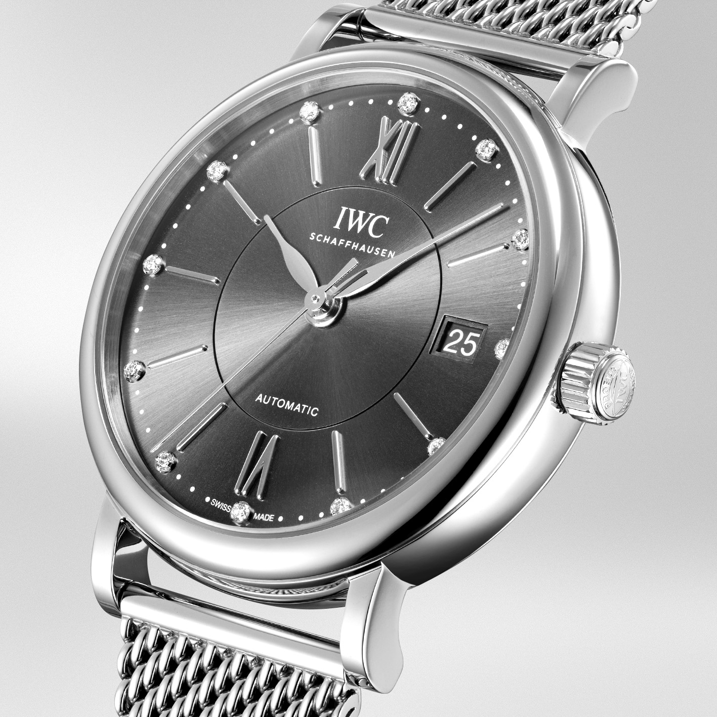 IWC Portofino Automatic 37 37mm, Grey Dial, Diamond Numerals_2