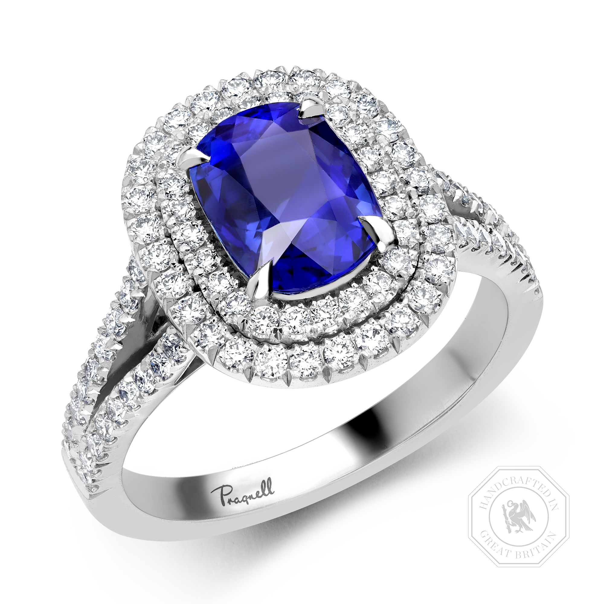Antique Cushion Cut Burmese Sapphire Ring Antique Cushion Cut, Unheated_1