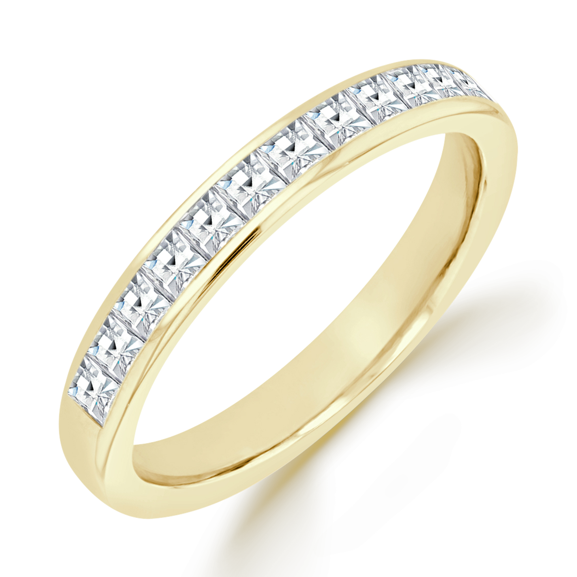 French Cut Diamond Half Eternity Ring French Cut, Half Eternity, Channel Set_1