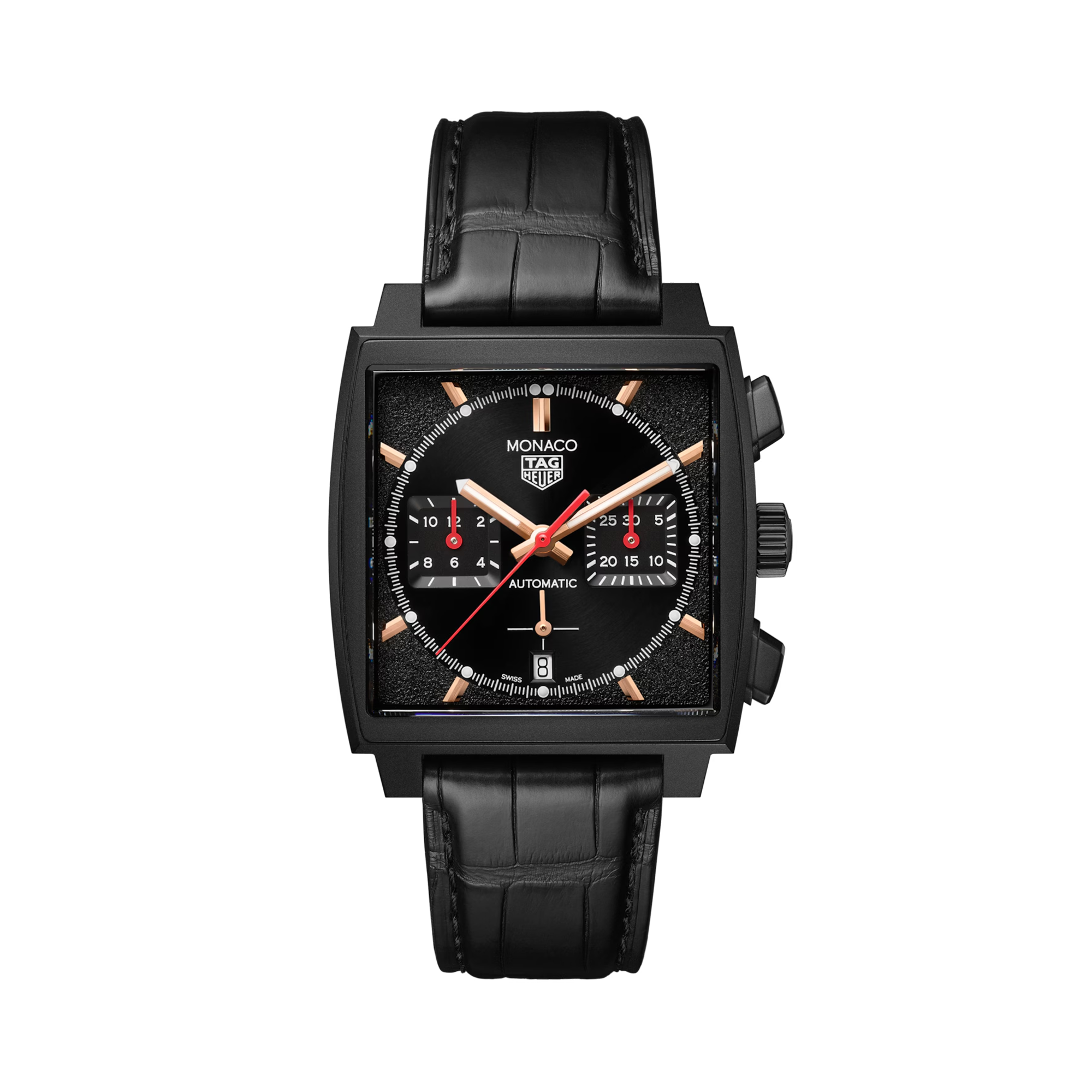 Tag Heuer Monaco Chronograph 39mm, Black Dial, Baton Numerals_1