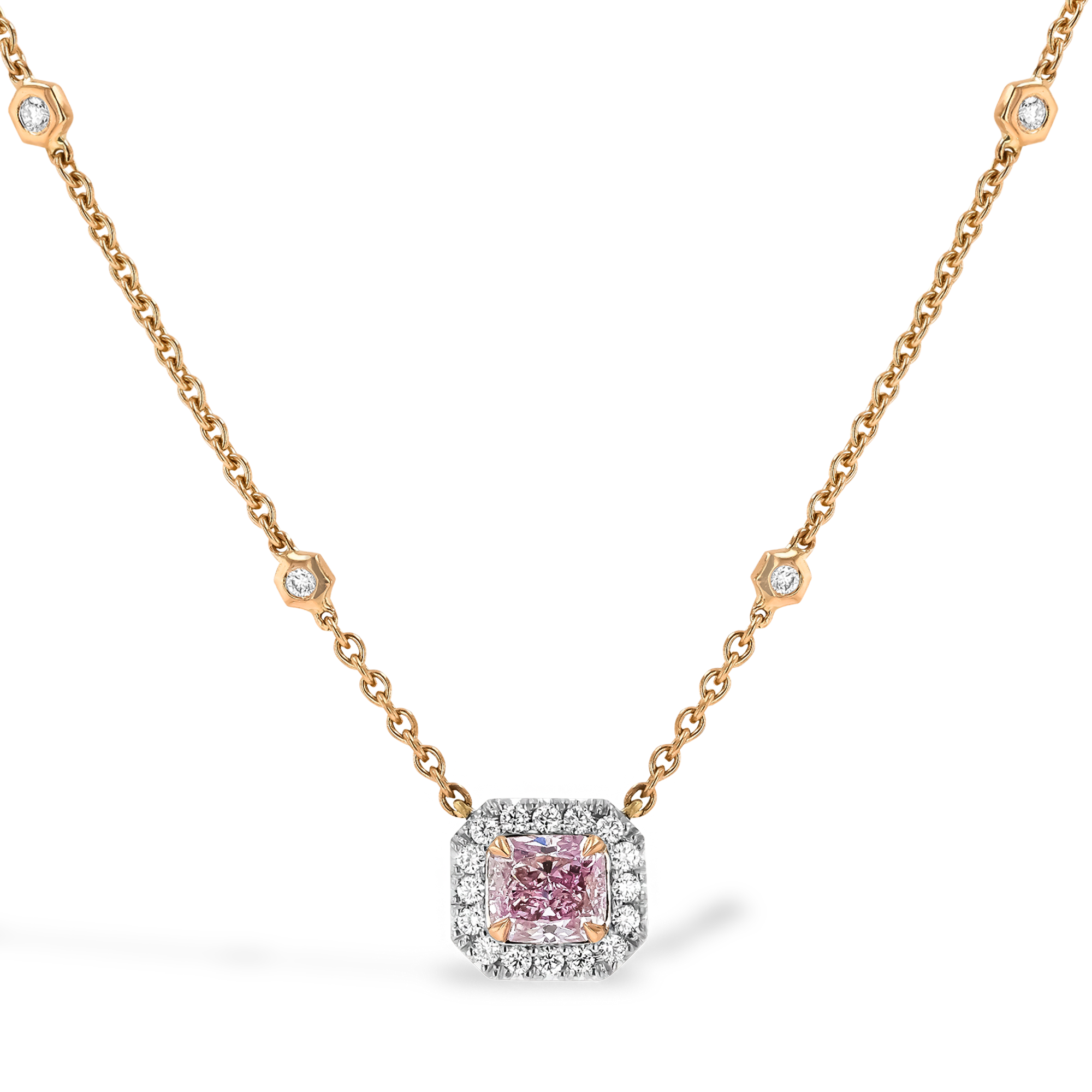 Masterpiece Fancy Purplish Pink Diamond Pendant Radiant Cut, Claw Set_1