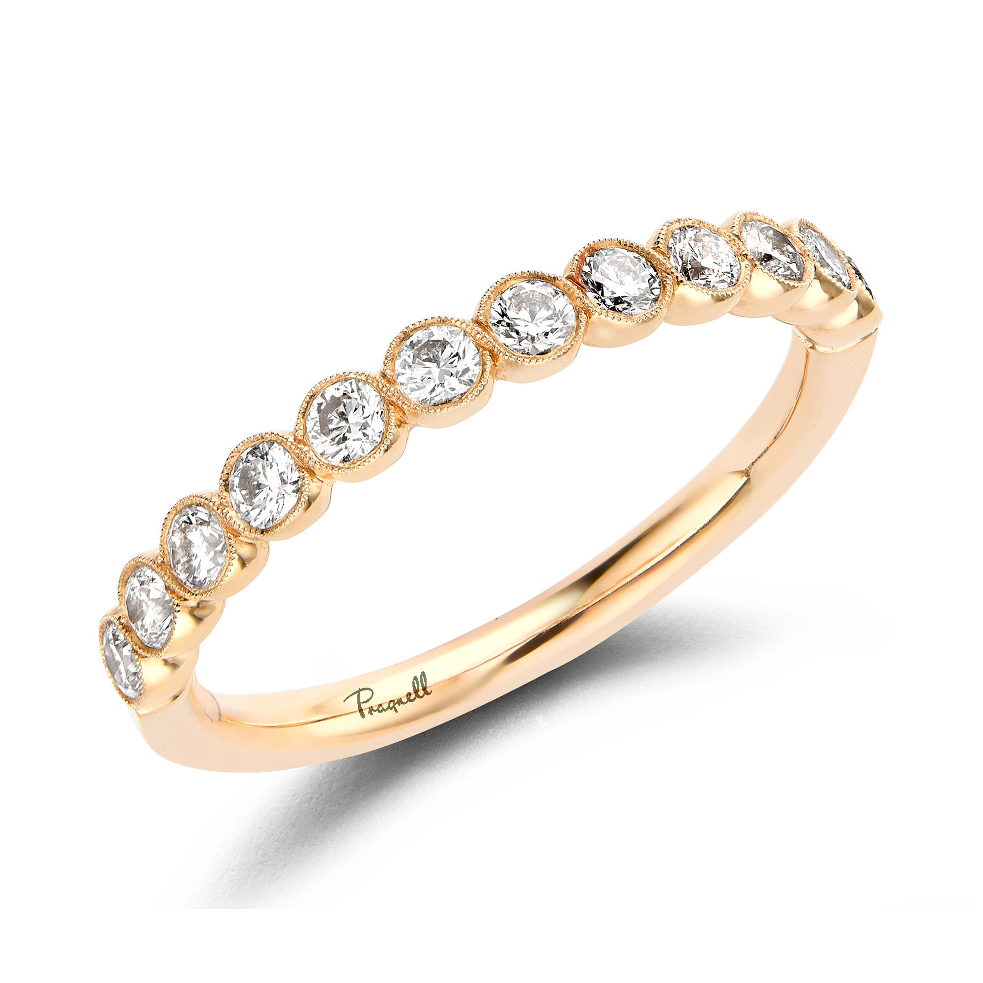 Diamond Dot 0.48ct Half Eternity Ring Brilliant Cut, Rubover Set_1