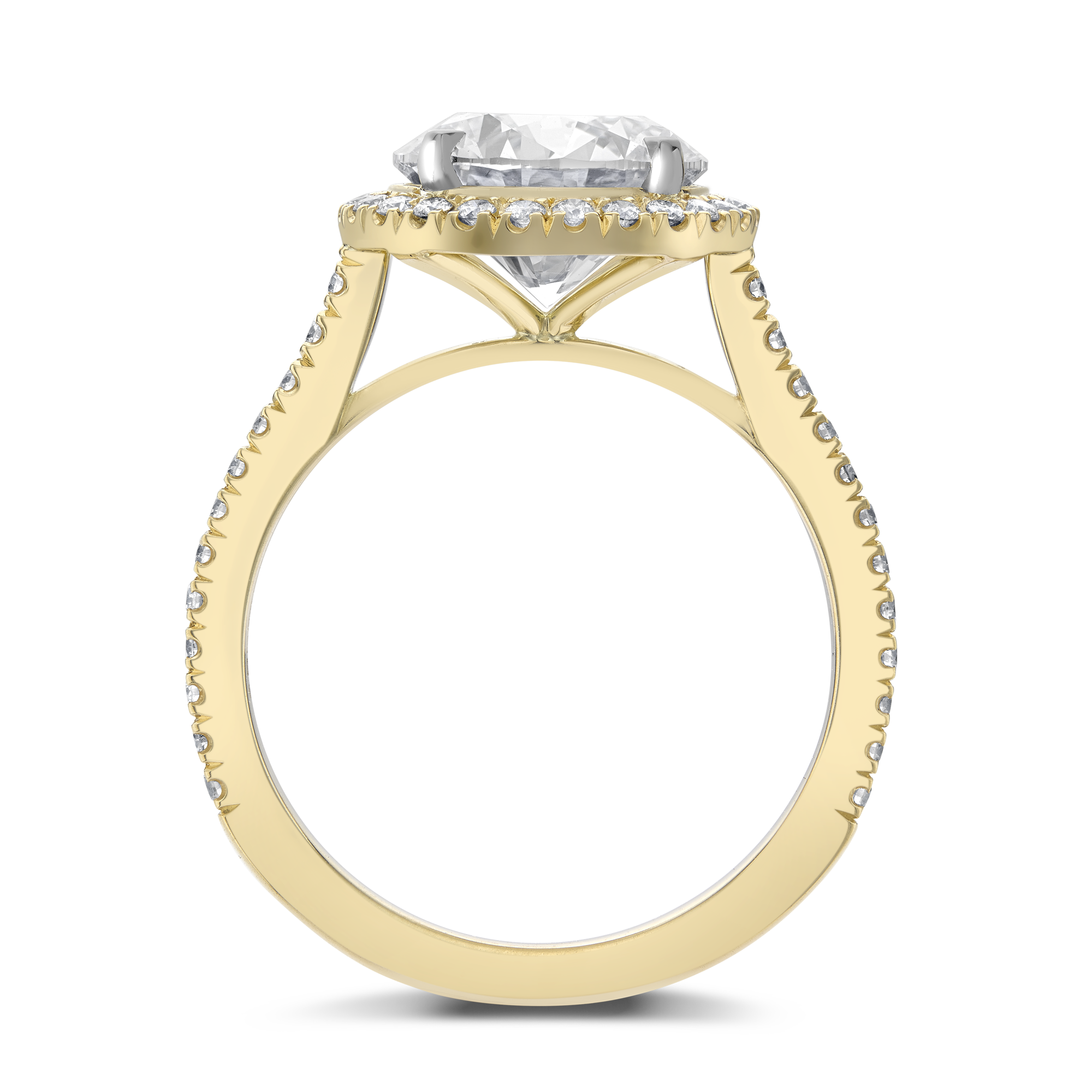 Diamond Cluster ring with Diamond surround and shoulders Brilliant Cut, Four Claw Set_3