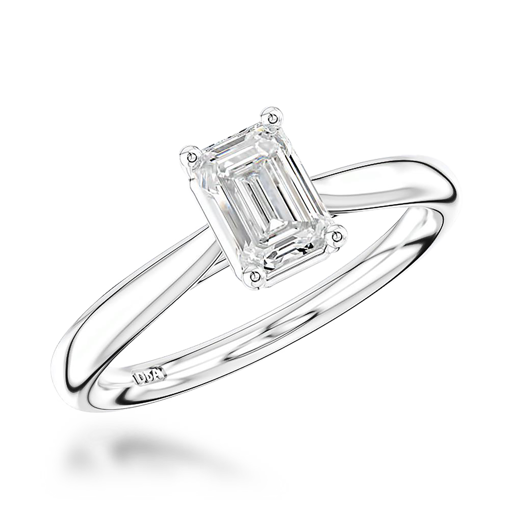Gaia Diamond Ring Emerald Cut, Solitaire, Four Claw Set_1