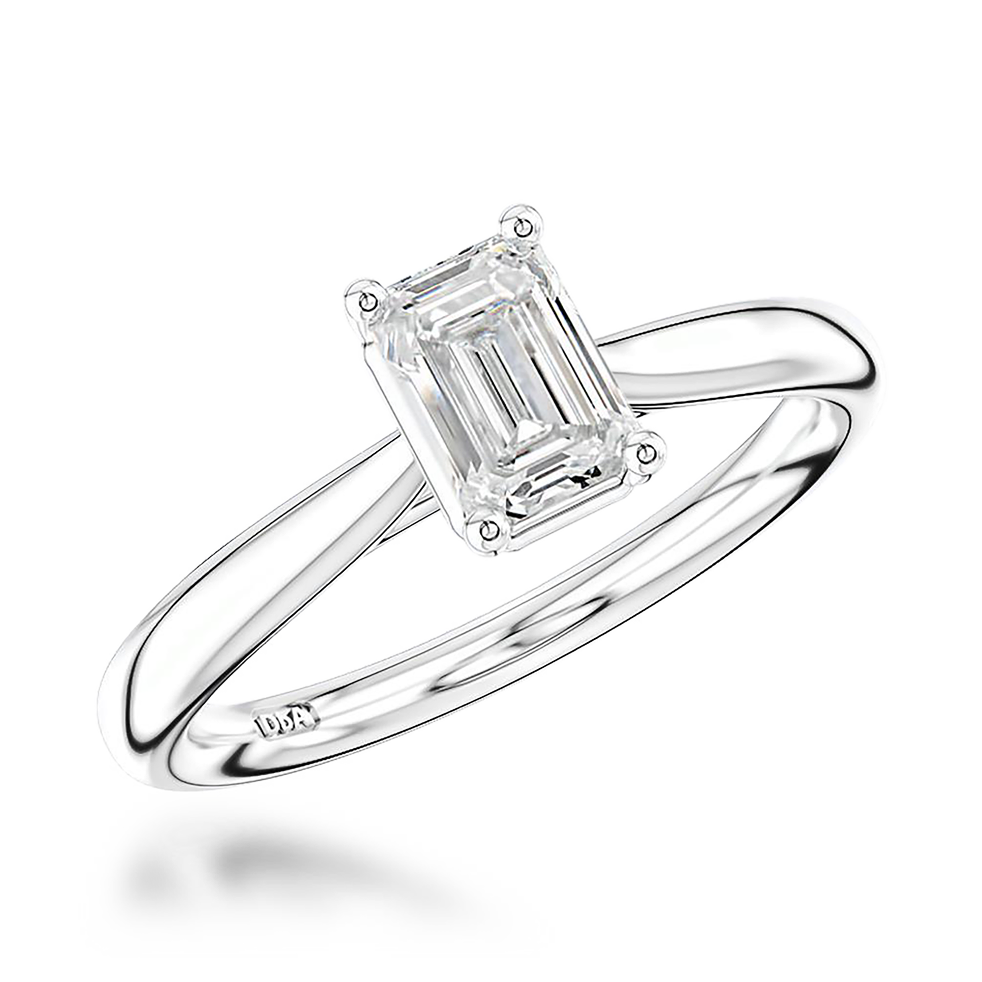 Classic 1.00ct Diamond Ring Emerald Cut, Claw Set_1