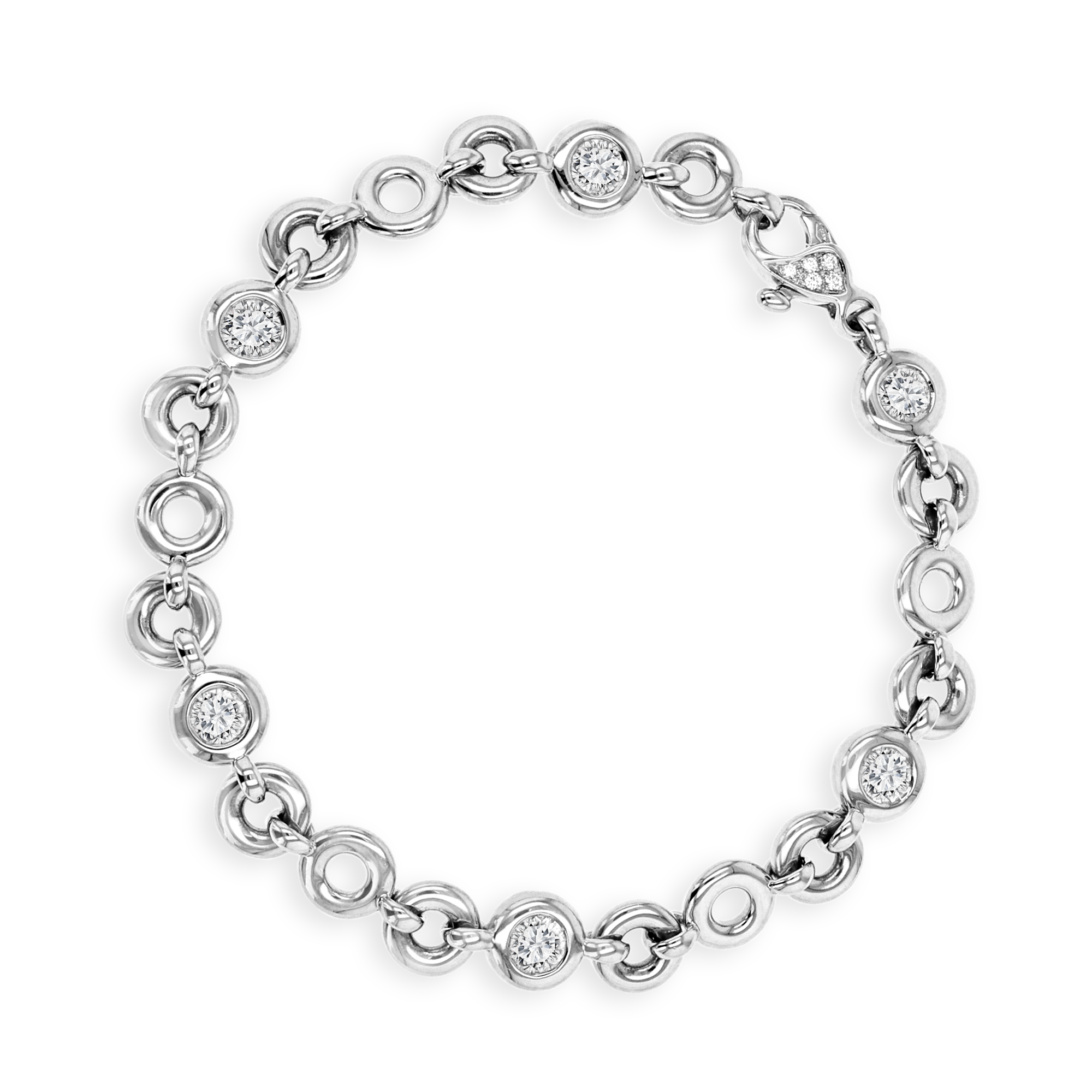 RockChain Six Stone Diamond Bracelet Brilliant Cut, Rubover Set_1