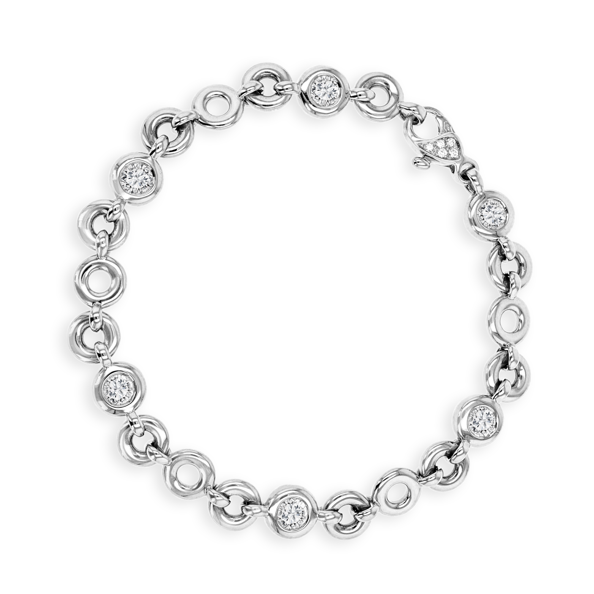 RockChain Six Stone Diamond Bracelet Brilliant Cut, Rubover Set_1