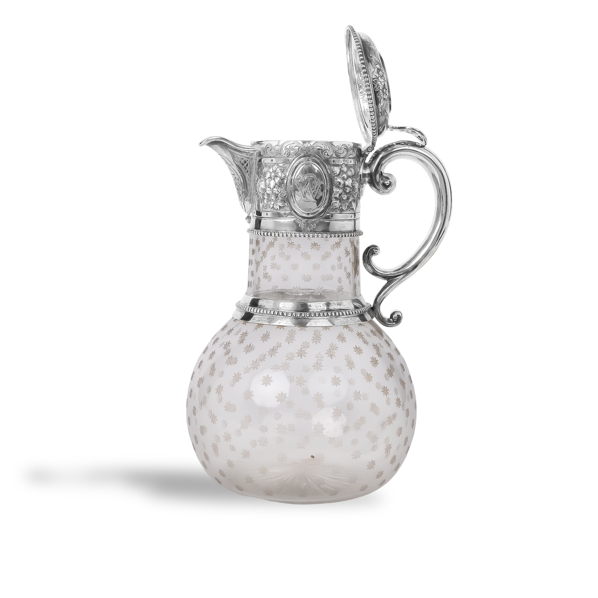 Silver Antique Mounted Claret Jug Hallmarked Sheffield_4