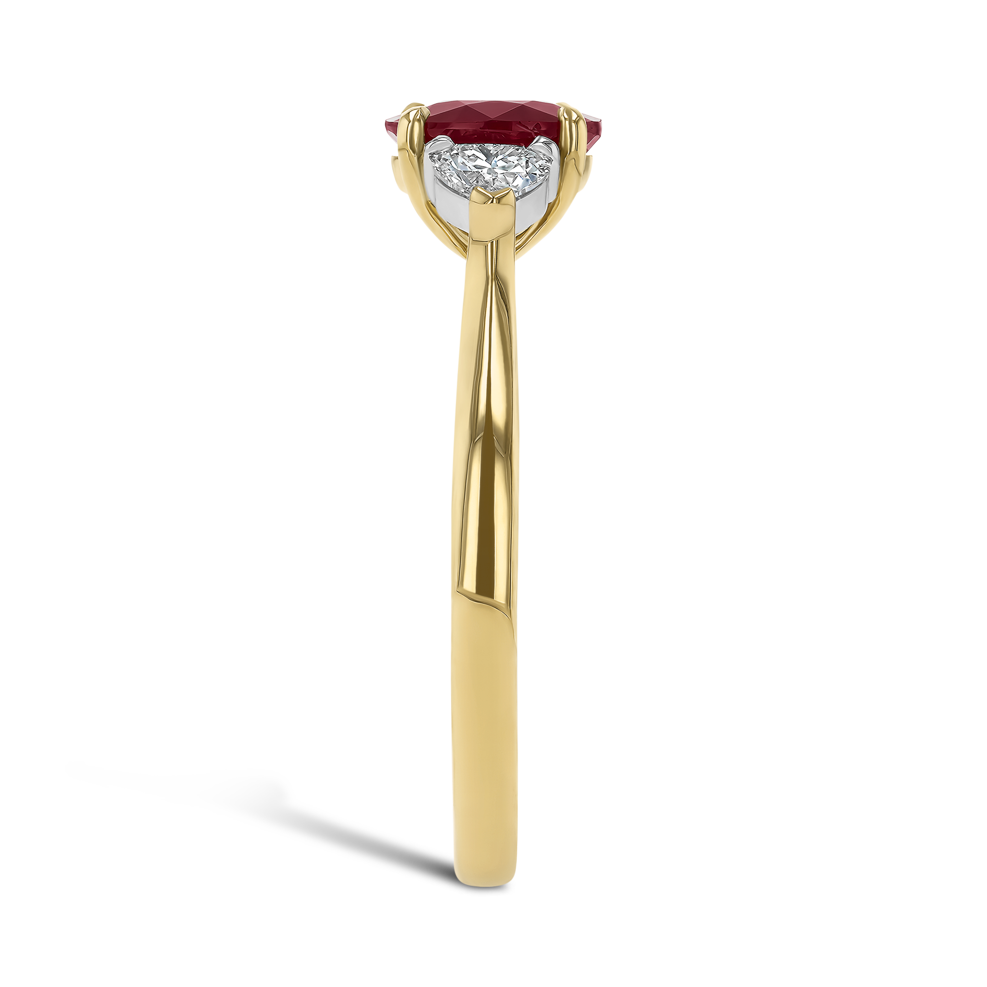 Oval Cut 1.26ct Burmese Ruby and Diamond Ring Oval Cut, Claw Set_4