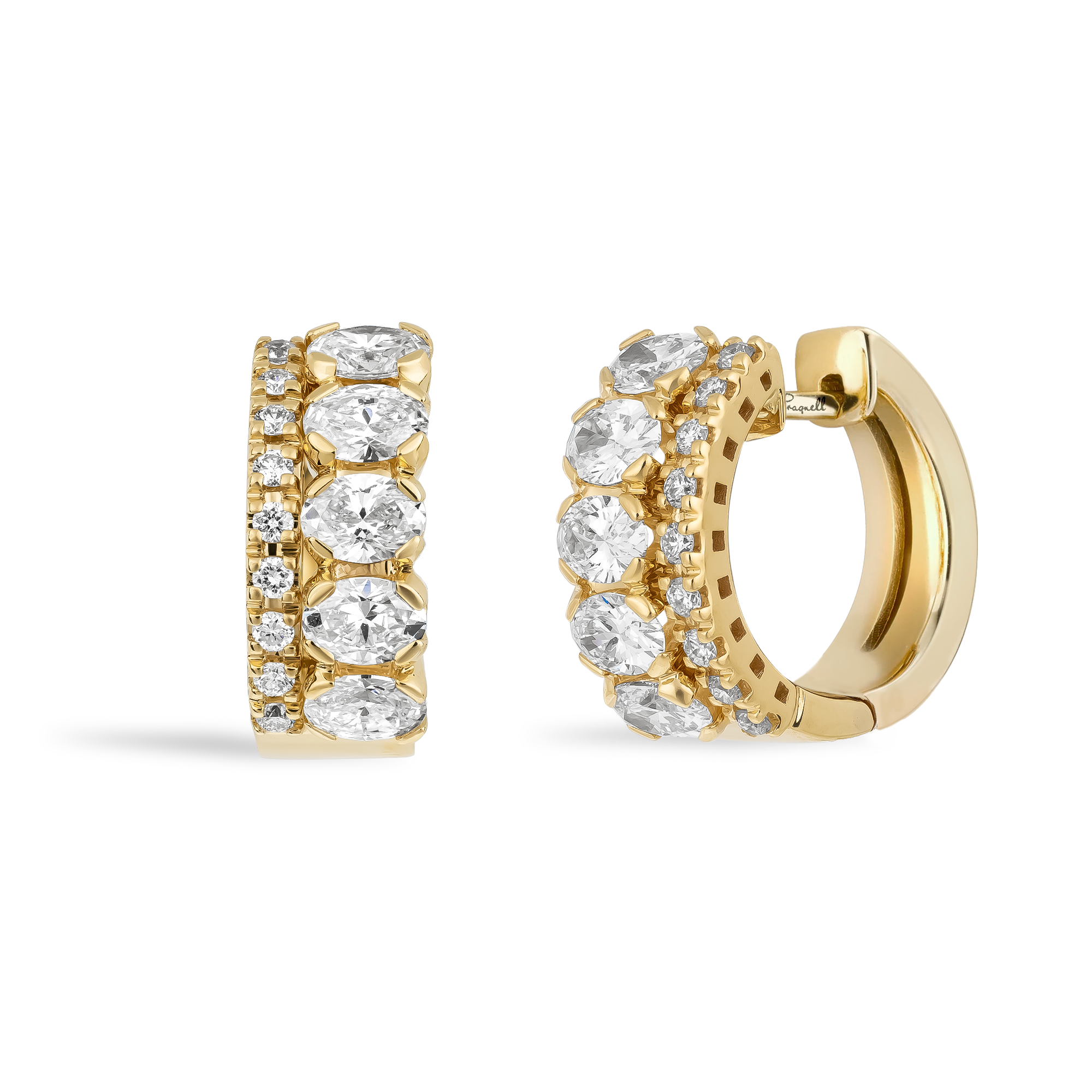 Oval Cut 1.75ct Diamond Hoop Earrings Oval Cut, Claw Set_1