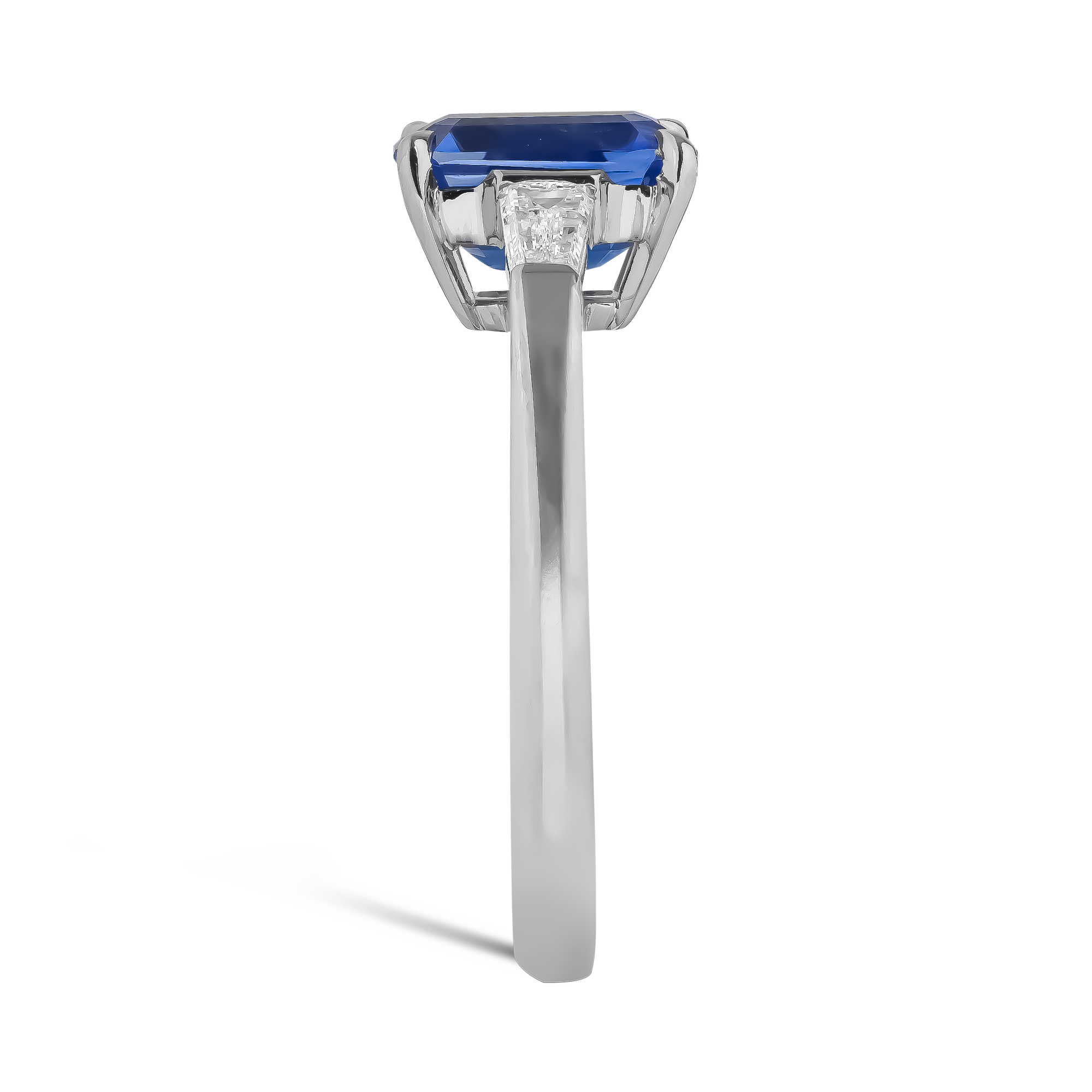 Octagonal Cut 2.24ct Sri Lankan Sapphire and Diamond Ring Octagonal Cut, Claw Set_4