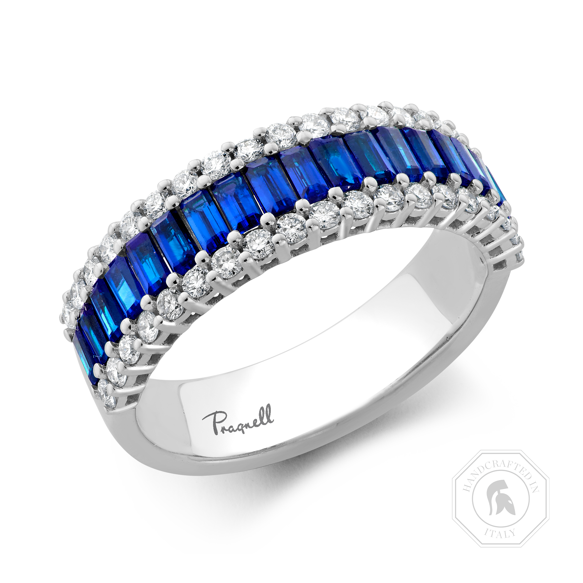Sapphire and Diamond Eternity Ring Baguette Cut, Brilliant Cut, Claw Set_1