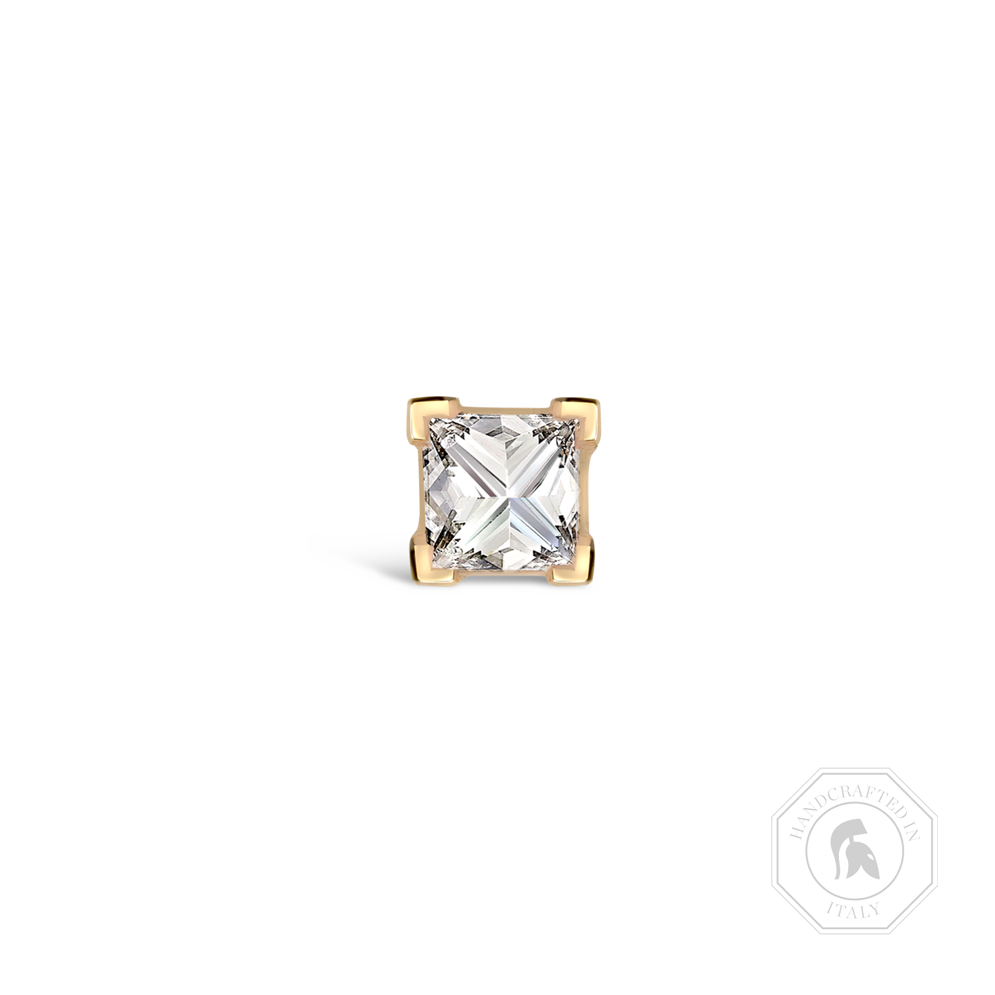 RockChic Diamond Solitaire Earring Princess Cut, Claw Set_1