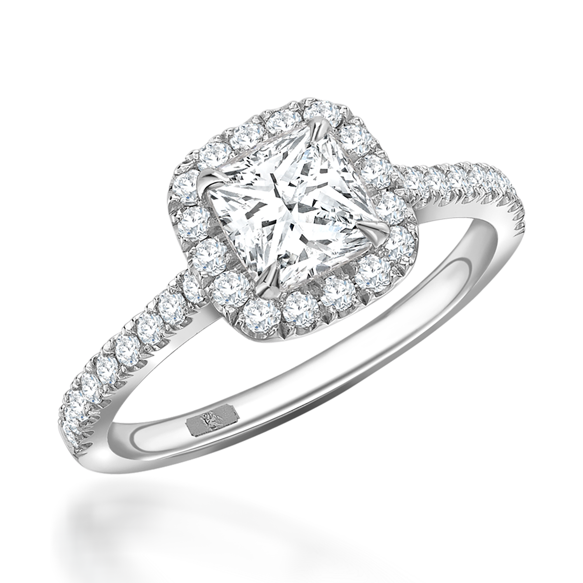 0.73CT Diamond Cluster Ring Cushion Cut, Cluster, Brilliant Shoulders_1