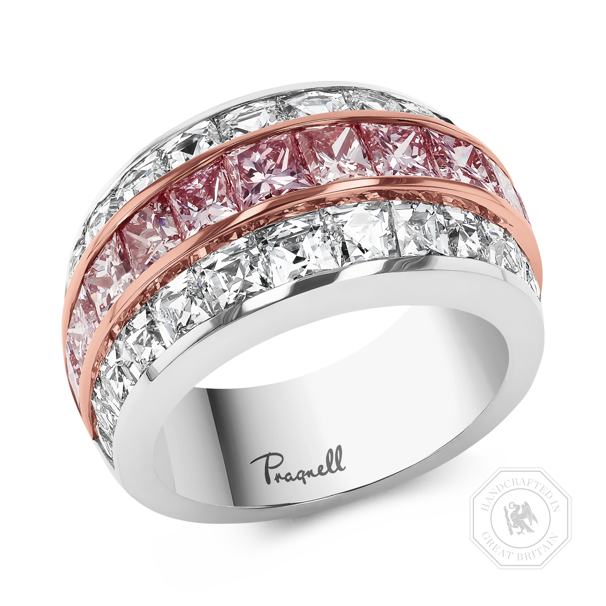 Manhattan 2.79ct Pink Diamond and Diamond Ring Princess & French Cut, Channel Set_1