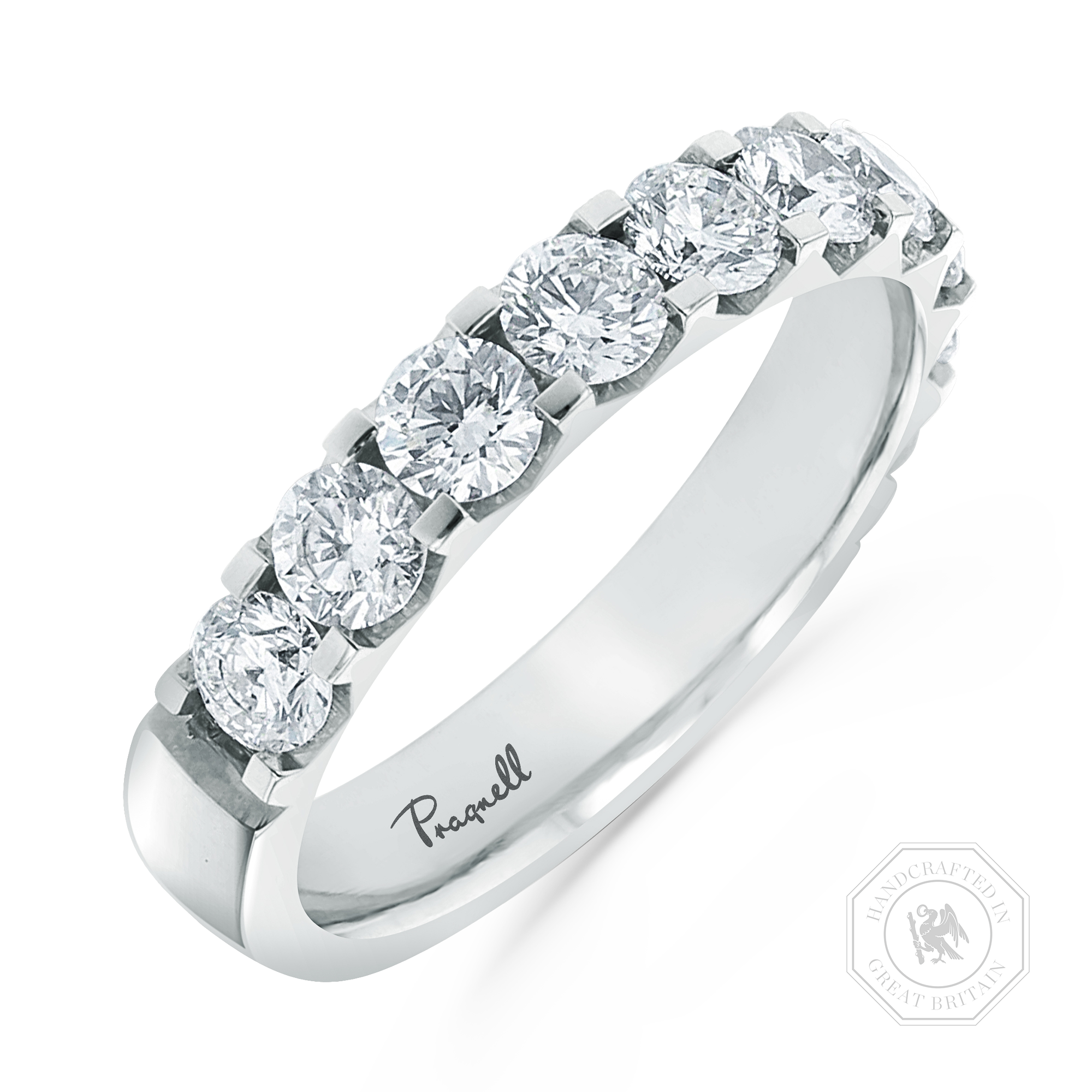 Brilliant Cut Diamond Half Eternity Ring Brilliant Cut, Half Eternity, Claw Set_1