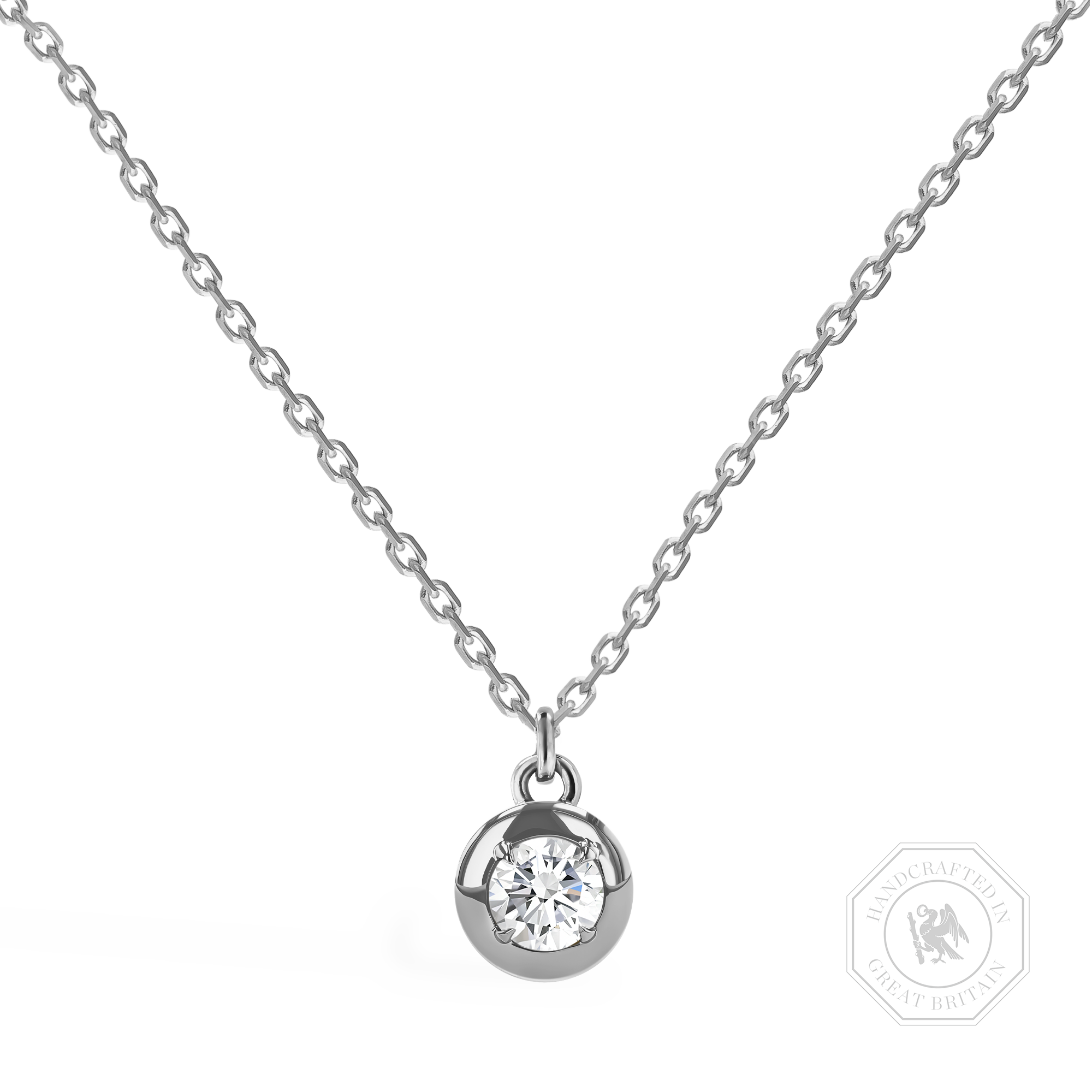Skimming Stone 0.50ct Botswana Diamond Pendant Brilliant cut, Claw set_1
