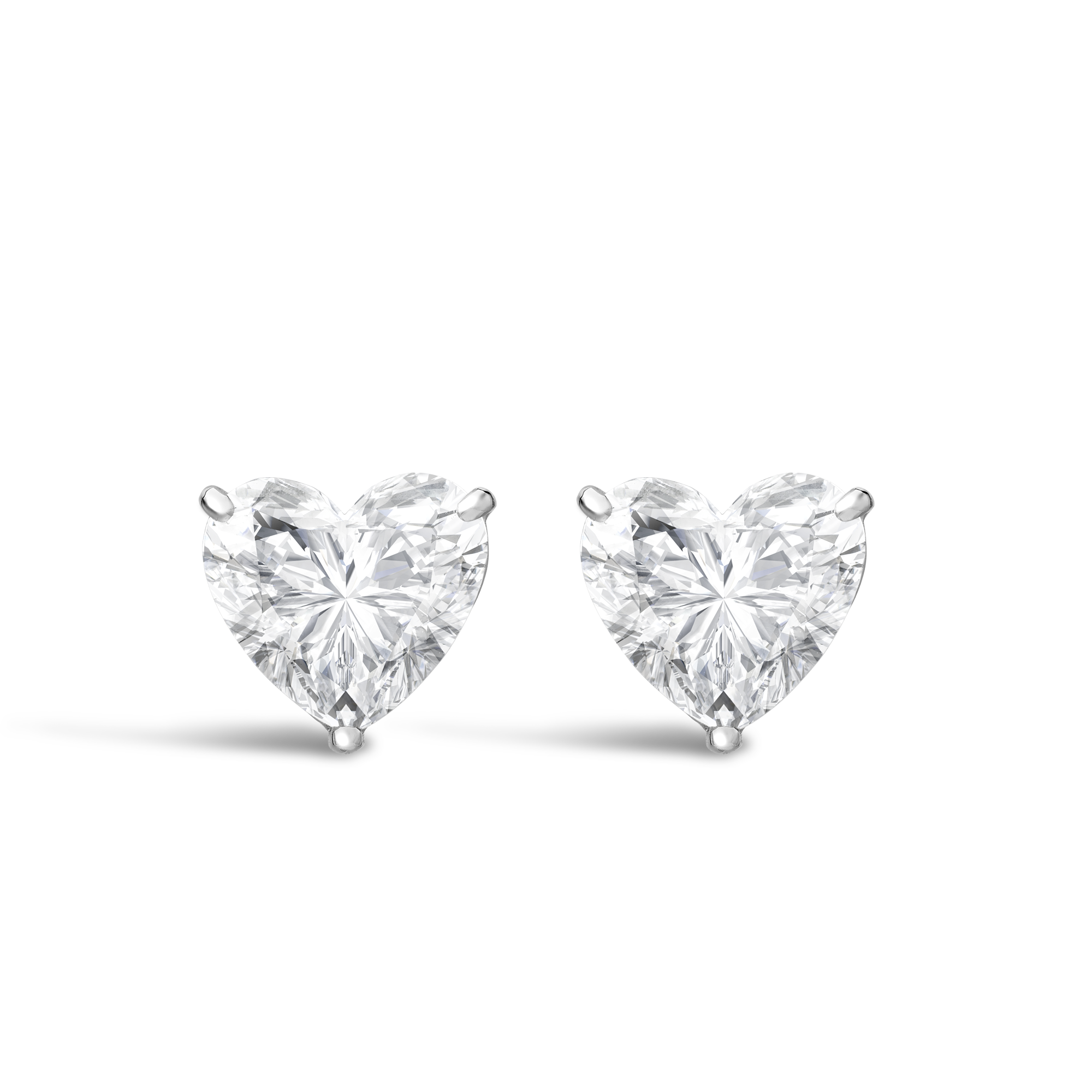 Heart Cut Diamond Stud Earrings Heart Cut, Claw Set_1
