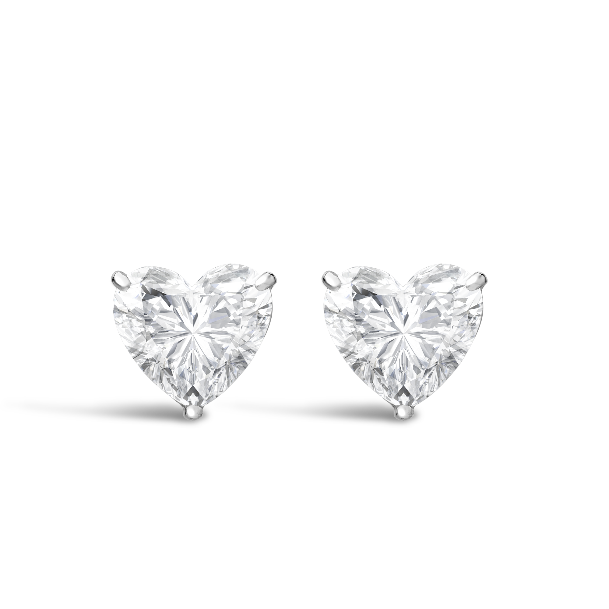 Heart Cut Diamond Stud Earrings Heart Cut, Claw Set_1