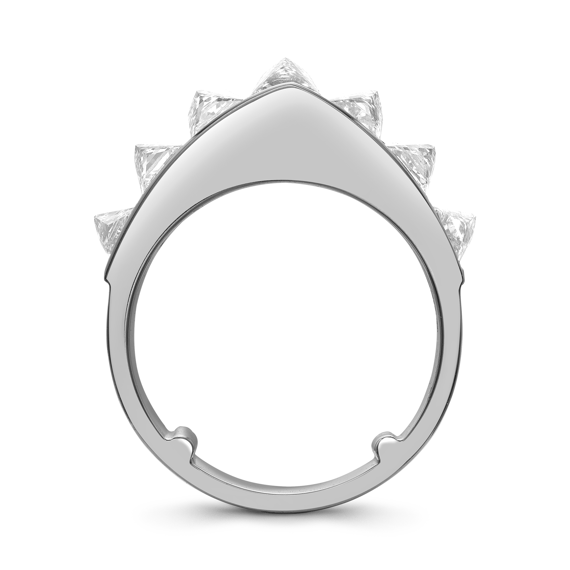 RockChic 2.77ct Diamond Peaked Seven Stone Ring Inverted Princess Cut, Channel Set_3