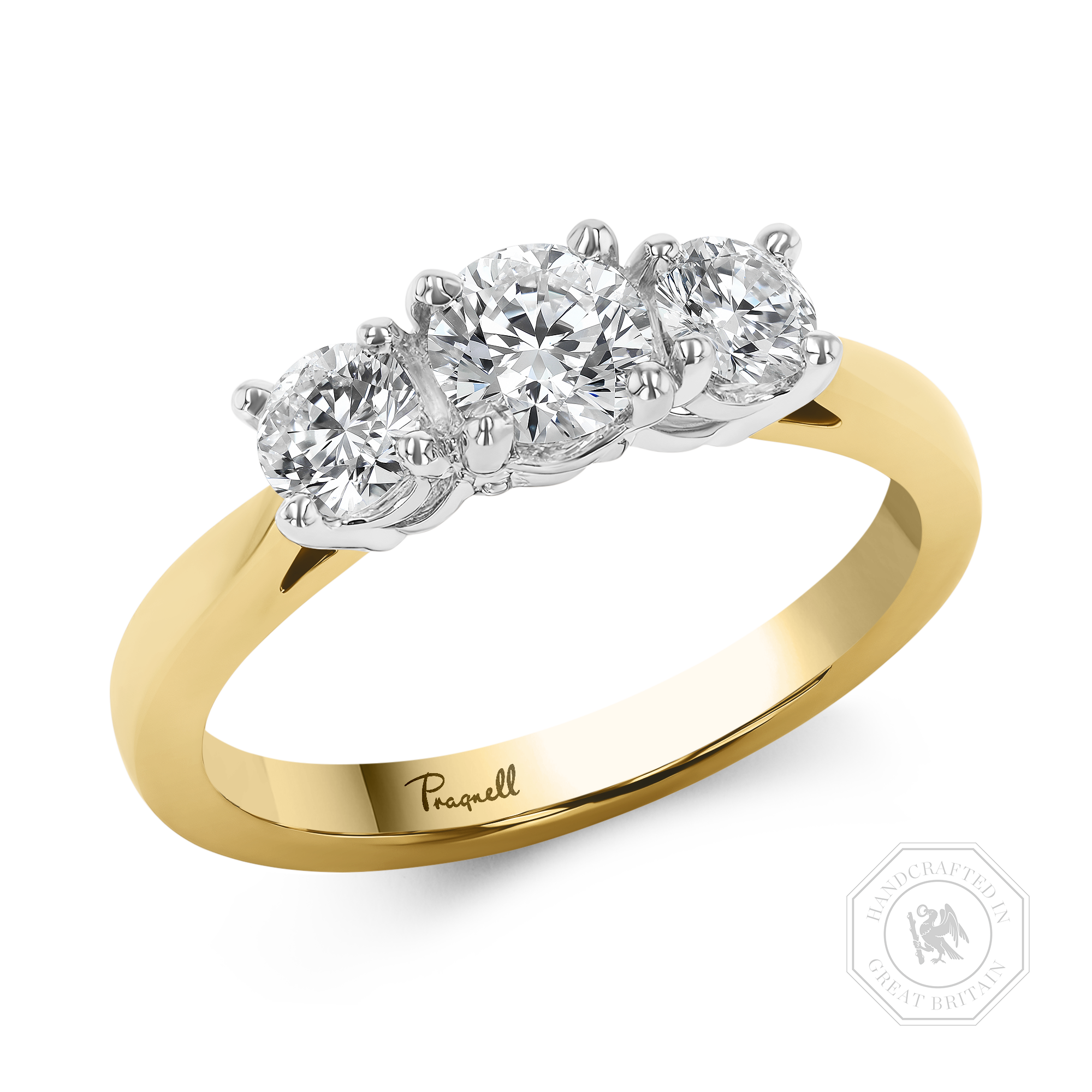 Classic 1.06ct Diamond Three Stone Ring Brilliant cut, Claw set_1