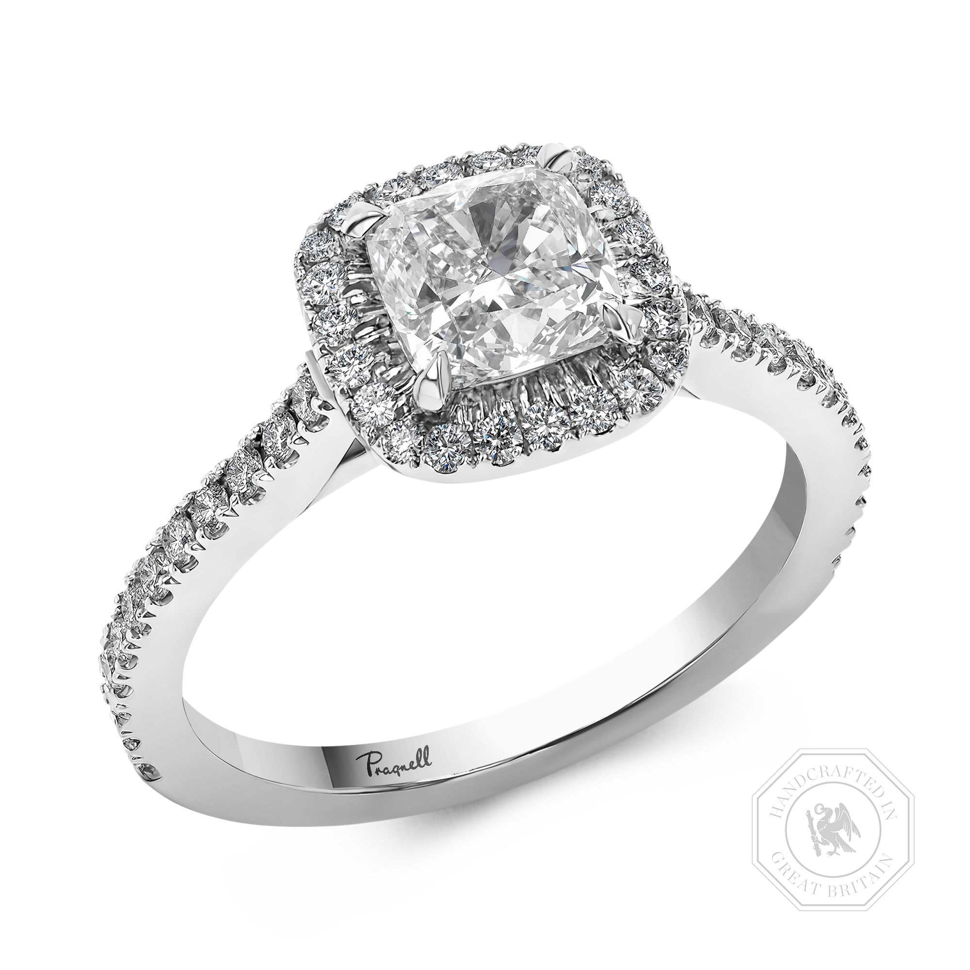 Celestial 1.20ct Cushion Cut Diamond Cluster Ring Cushion modern cut, Claw set_1
