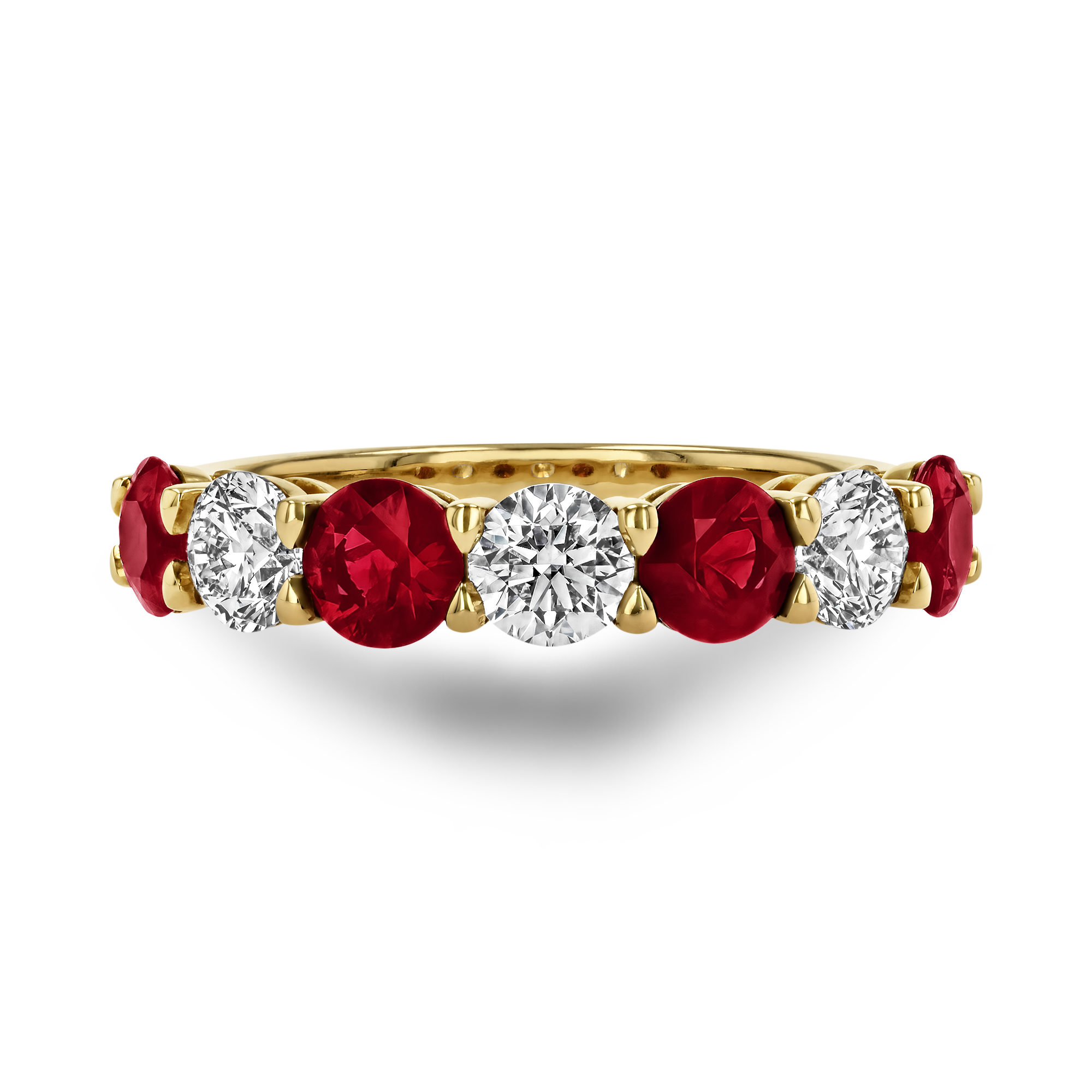 Ruby and Diamond Seven Stone Eternity Ring Brilliant cut, Claw set_2