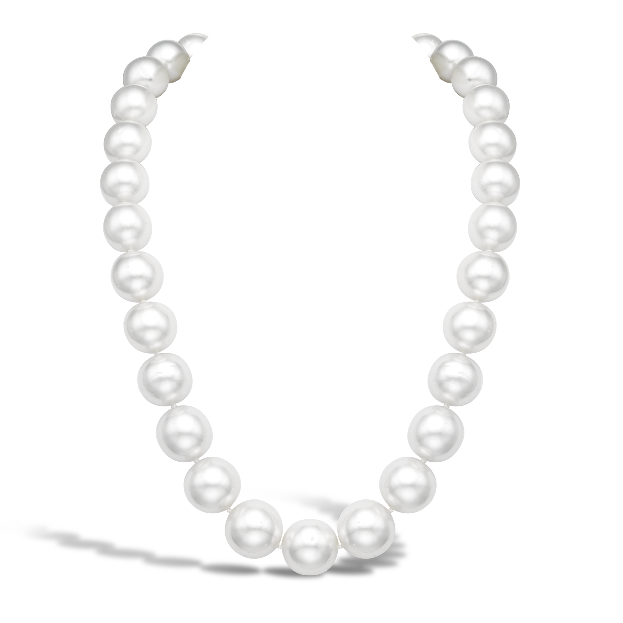 South Sea Pearl Necklace Brilliant cut Diamond Pave Set Twist Ball Clasp_1