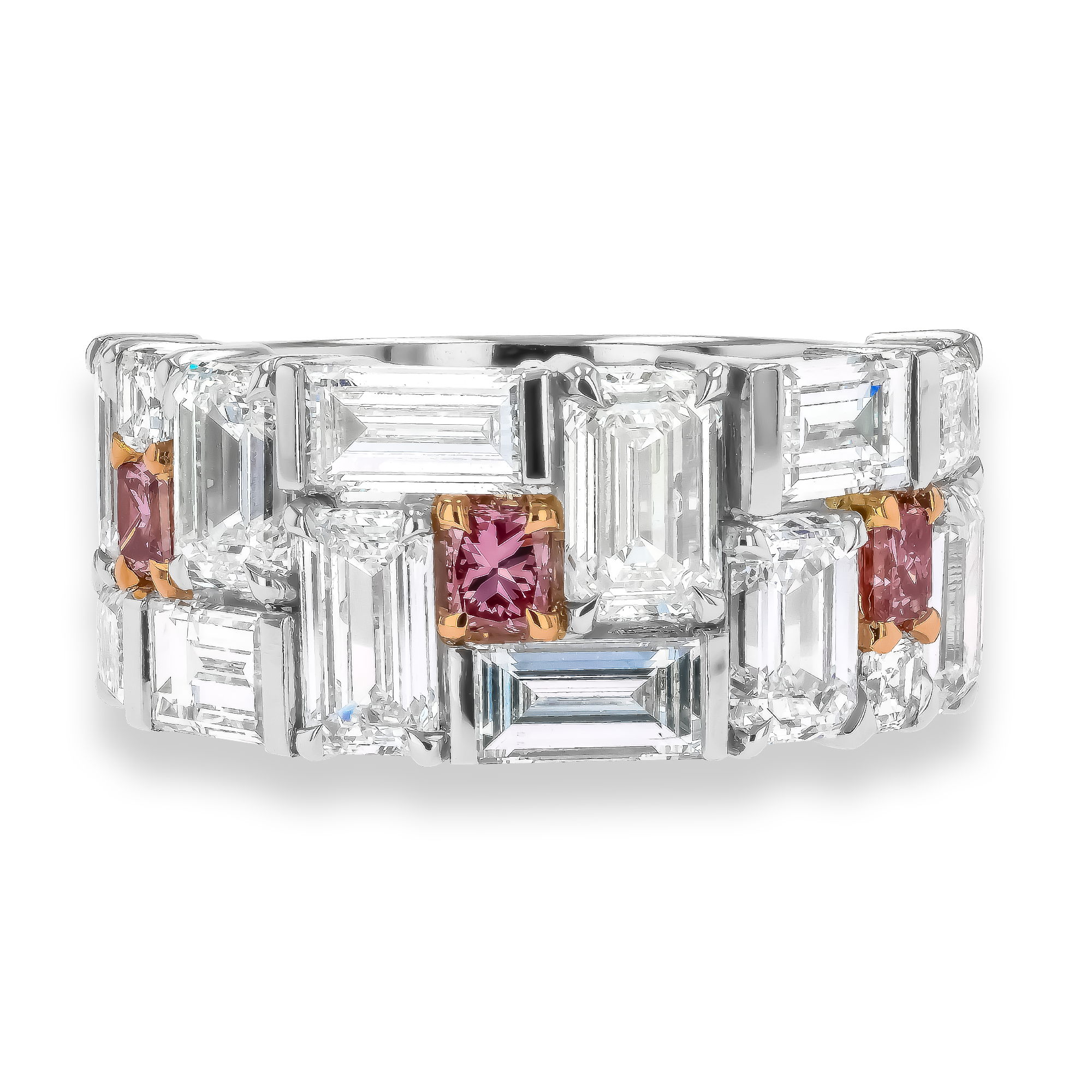 Masterpiece Mosaic 5.79ct Diamond and Fancy Intense Pink Diamond Ring Multi Cut, Claw Set_2