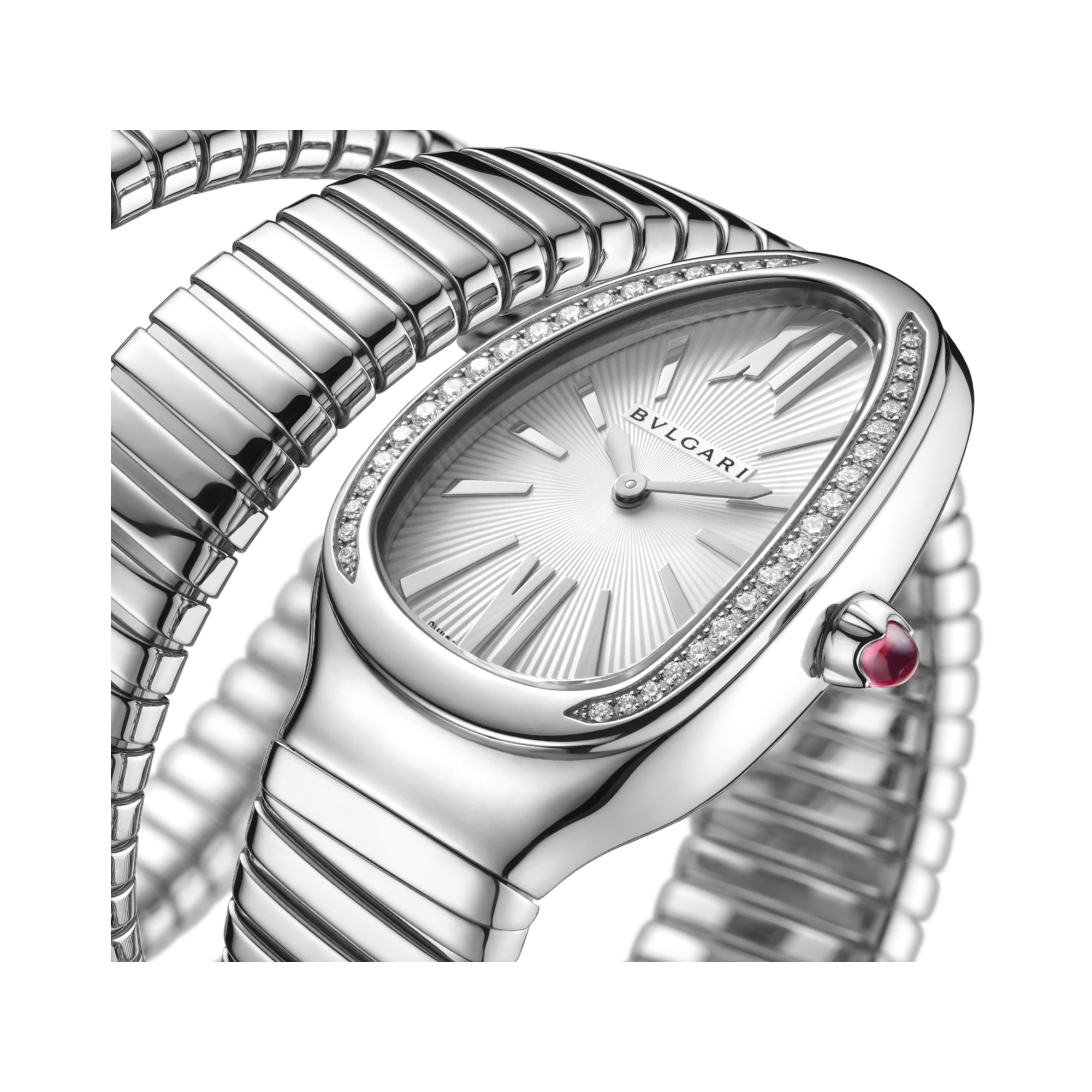 Bvlgari Serpenti Tubogas 35mm, Silver Dial, Baton & Roman Numerals_2