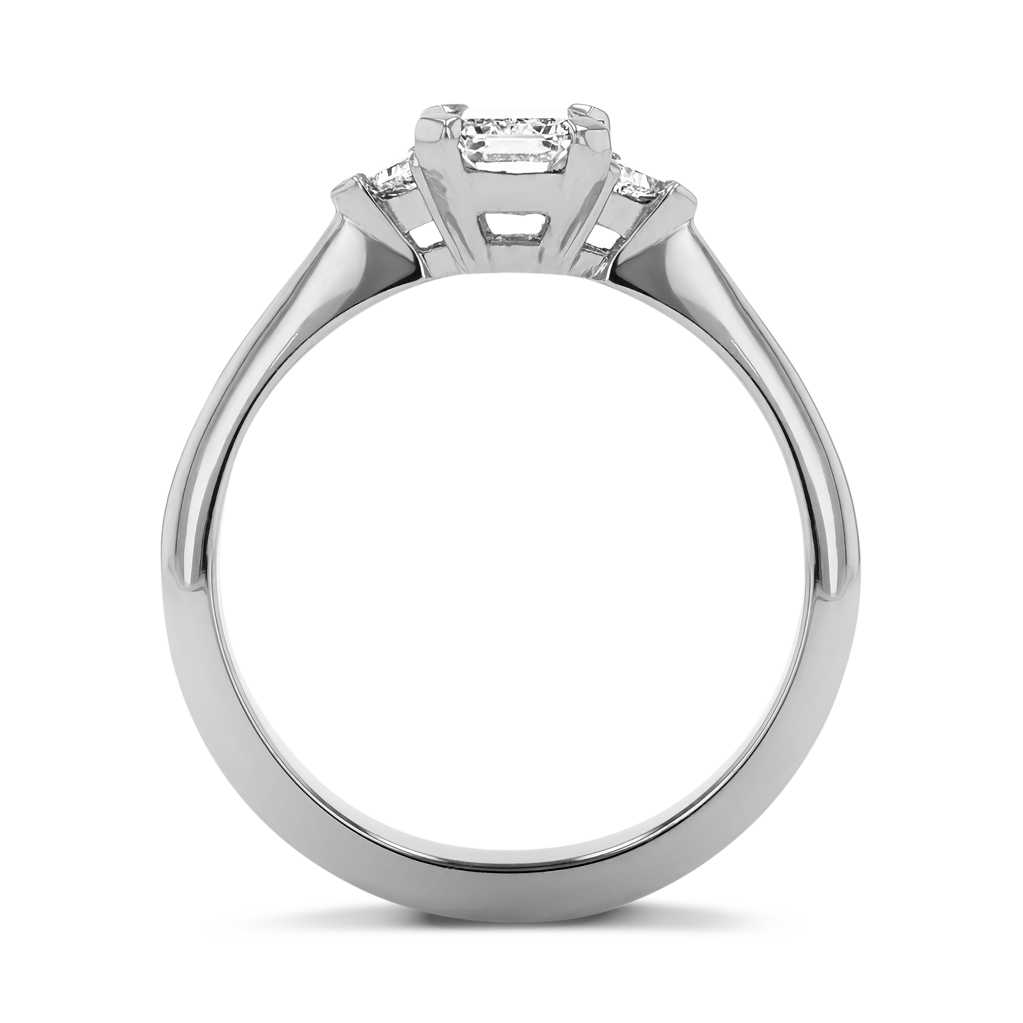 Classic 0.66ct Diamond Three Stone Ring Emerald Cut, Claw Set_3