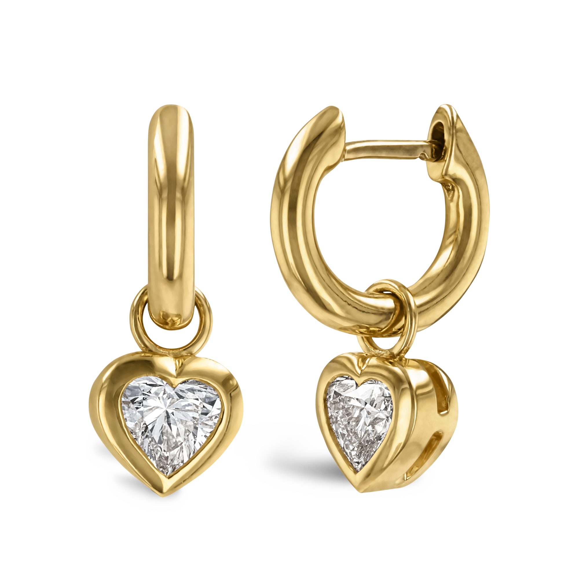 Sundance Diamond Drop Hoop Earrings Heart Shape, Rubover Set_1