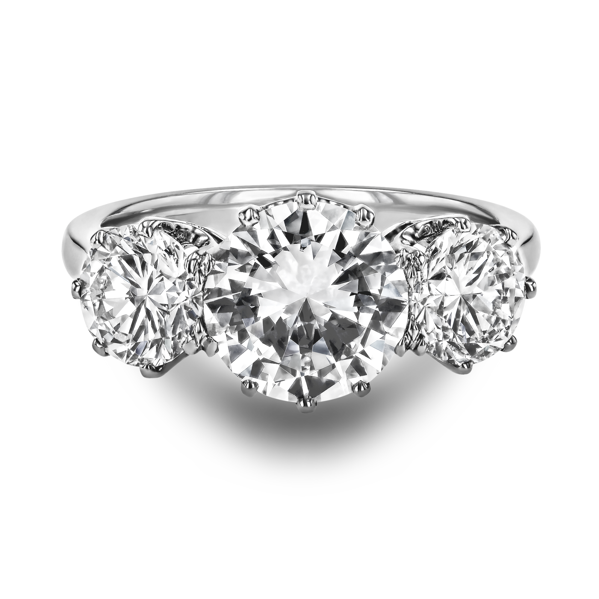 Three Stone Diamond Ring Round Brilliant Cut, Claw Set_2