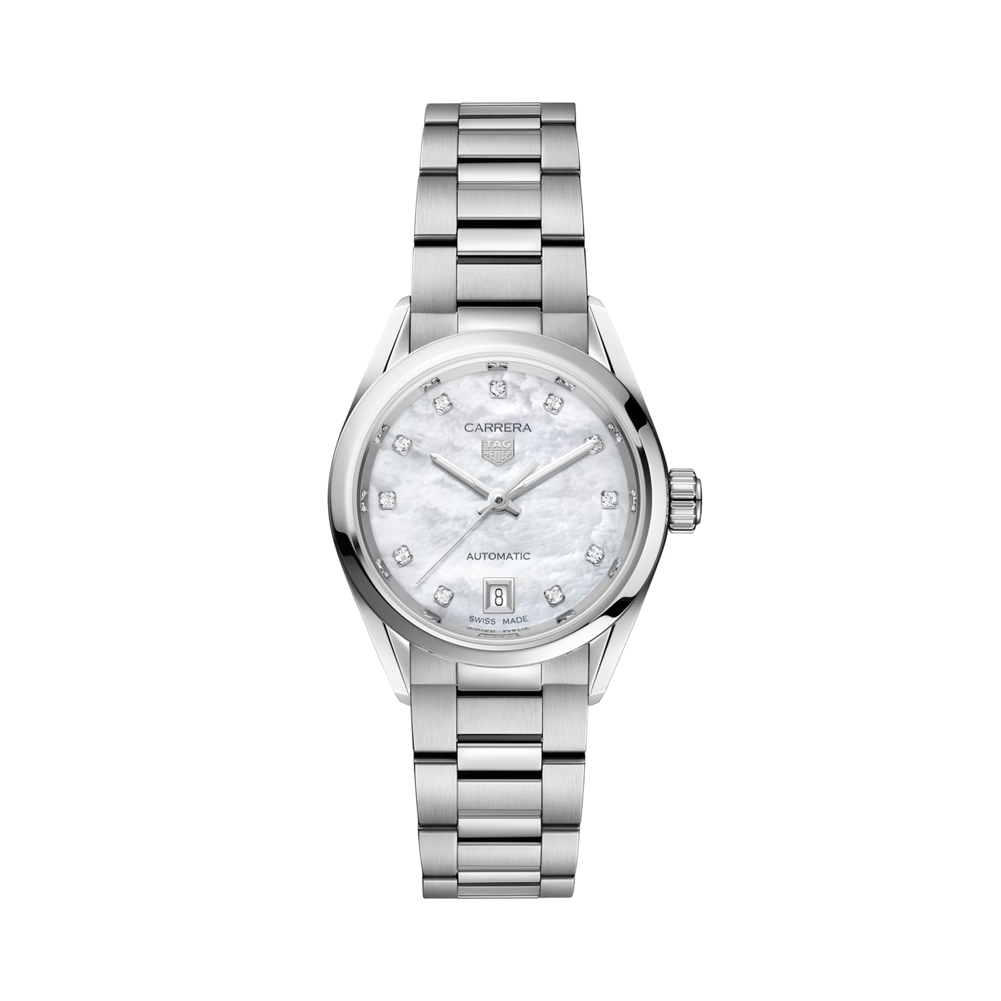 Tag Heuer Carrera Date 29mm, Mother of Pearl Dial, Diamond Numerals_1