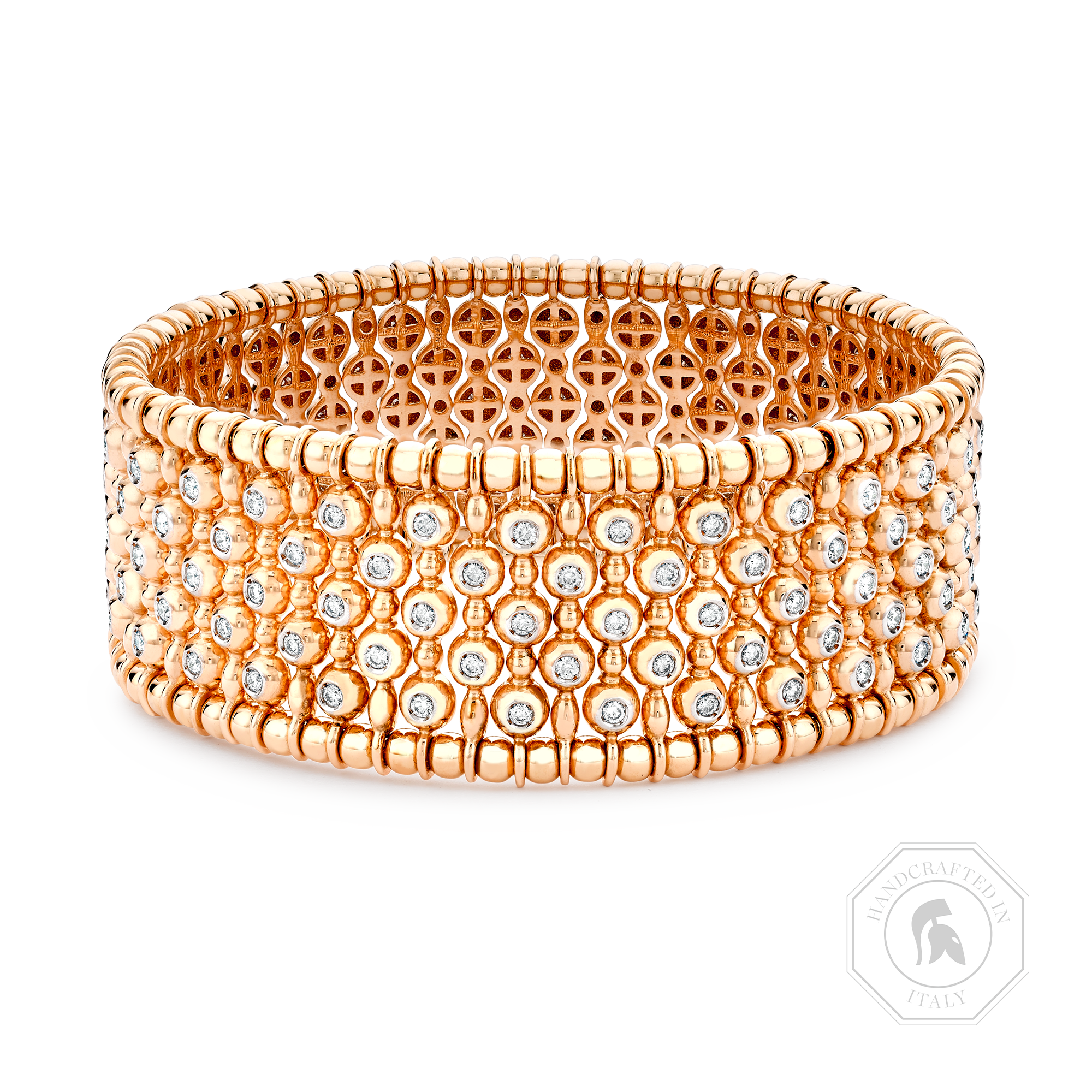 Bohemia Diamond Wide Bangle Brilliant Cut, Rub Over Set_1