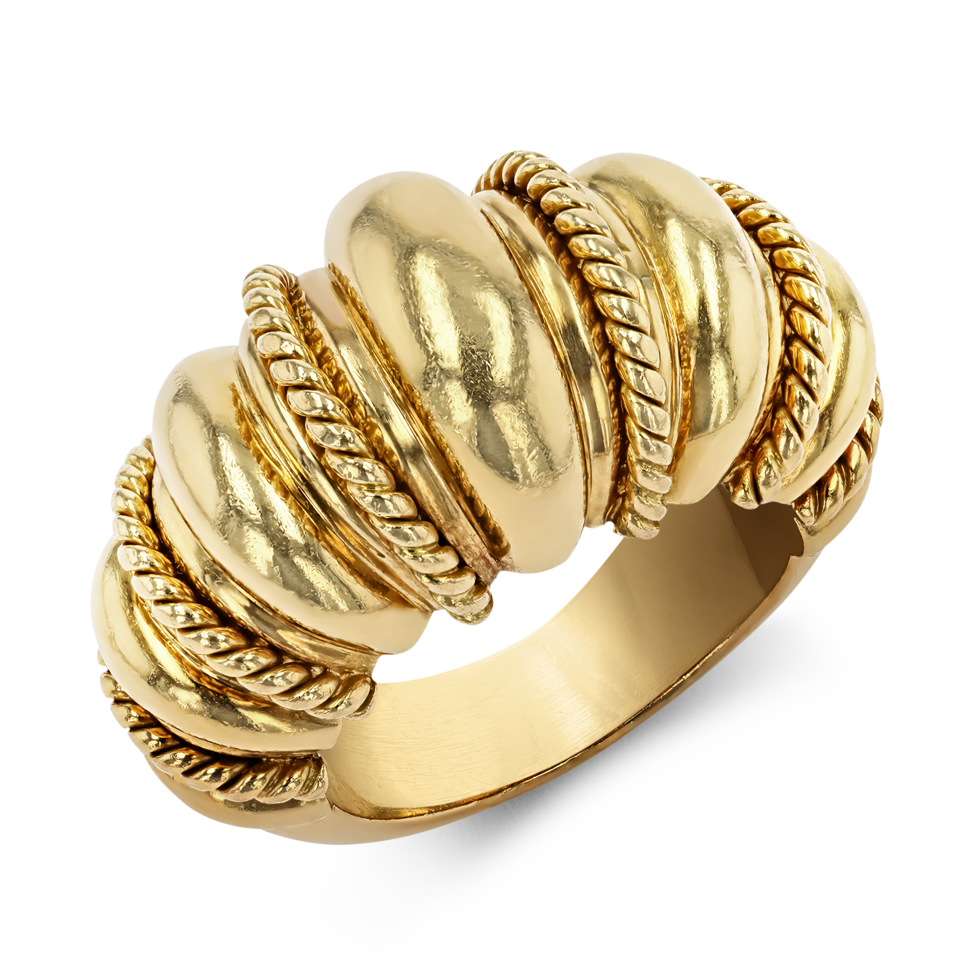 1980s Cartier Rope Twist Bombé Ring _1