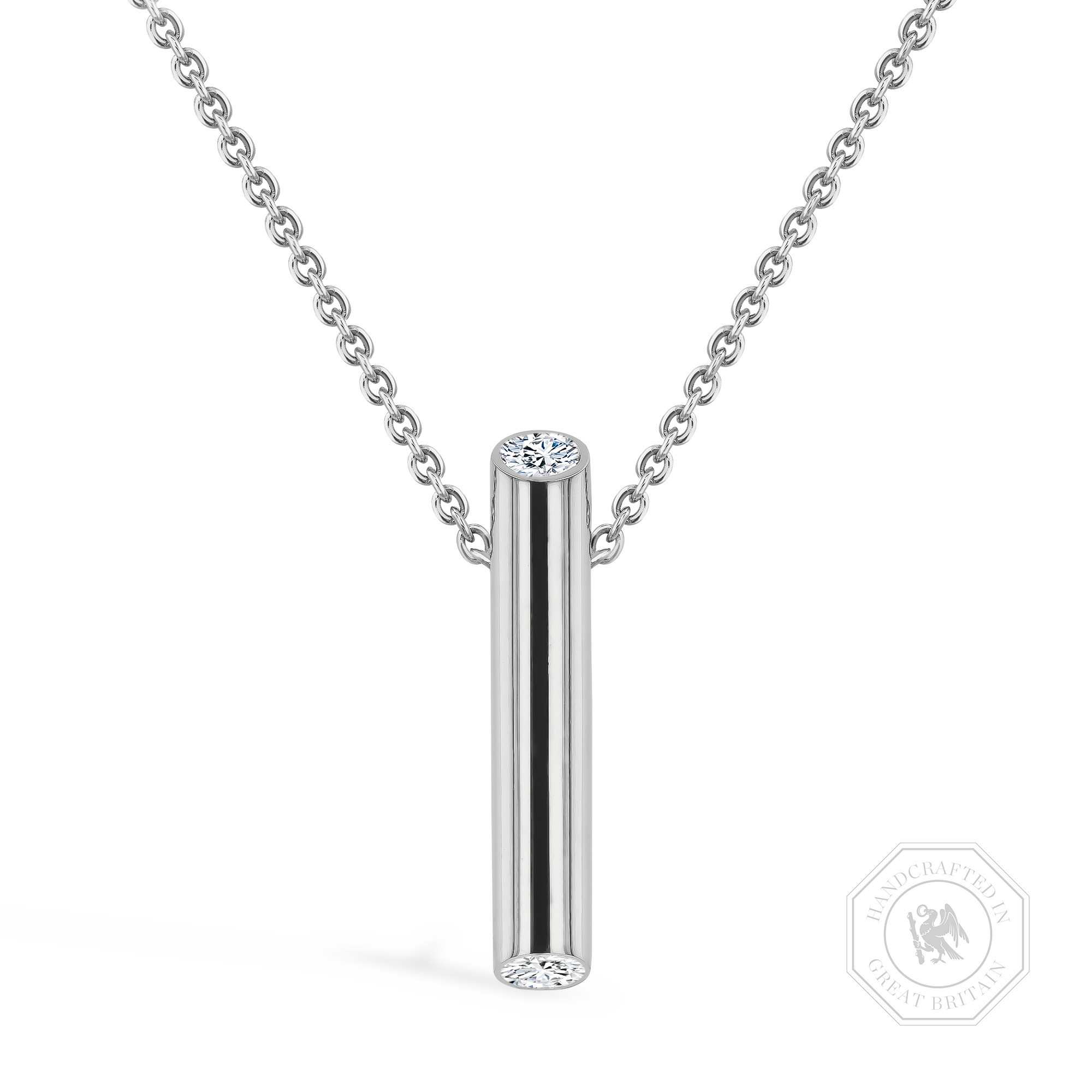 Eclipse 0.43ct Diamond Drop Pendant Brilliant Cut, Rubover Set_1