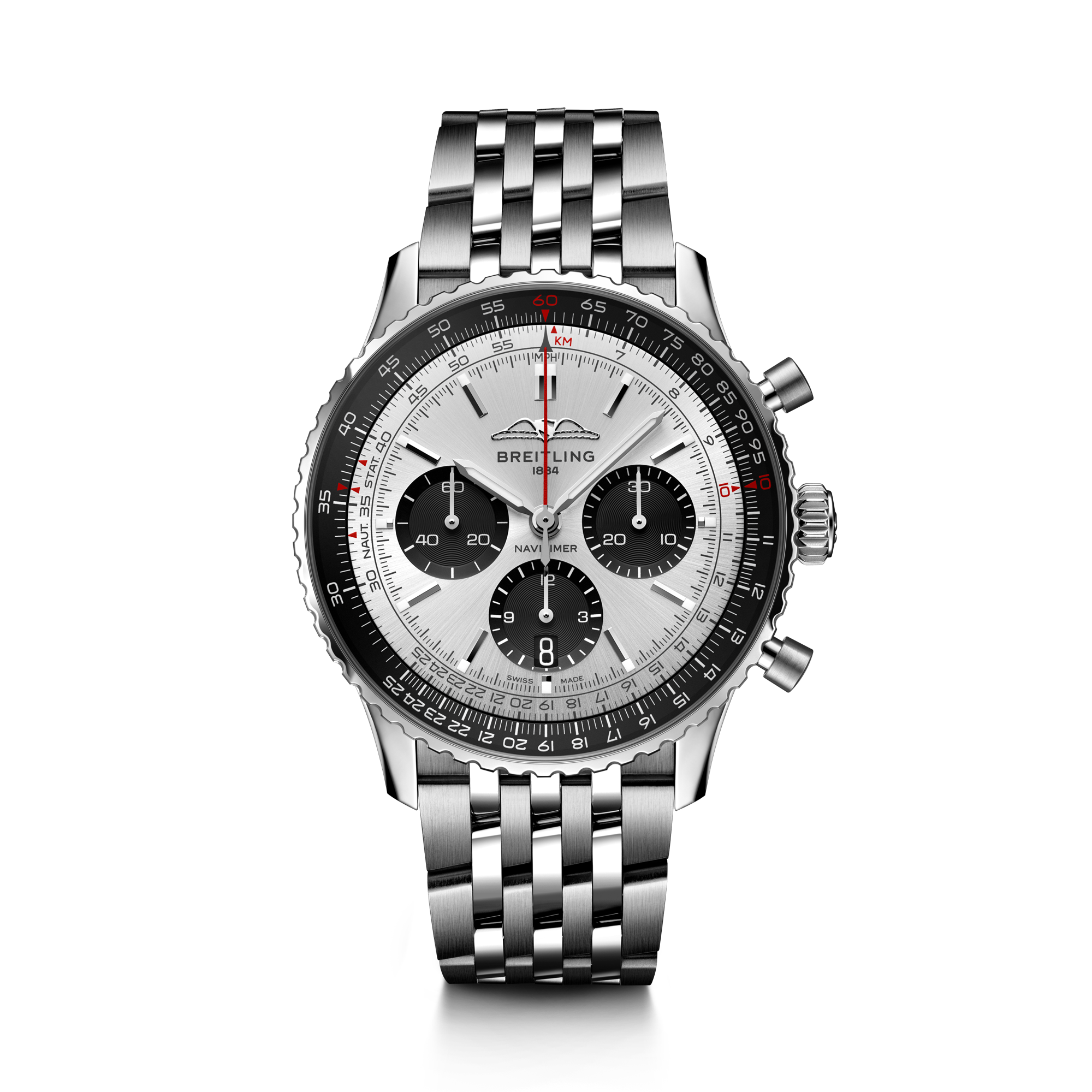 Breitling Navitimer B01 Chronograph 43 43mm, Silver Dial, Baton Numerals_1