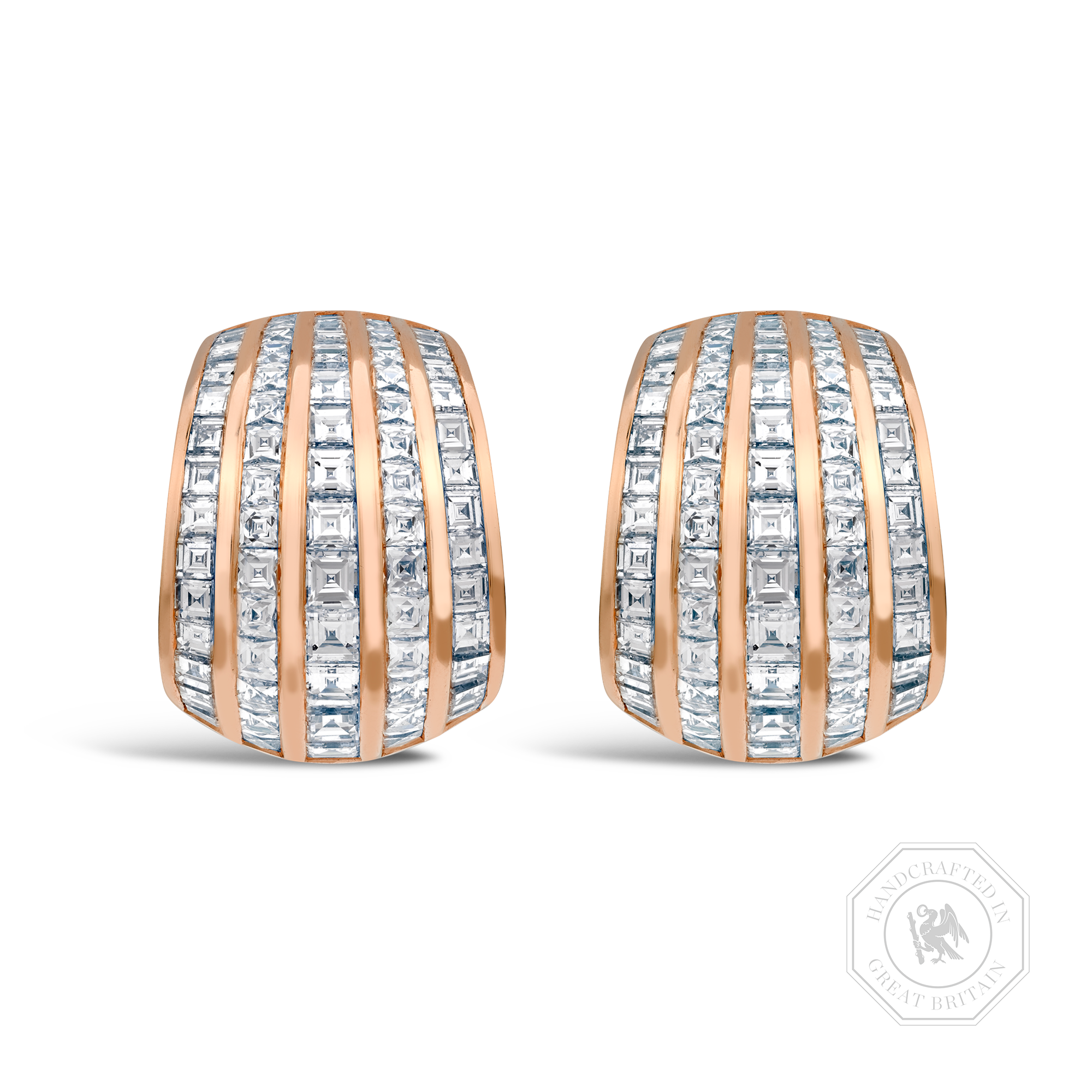 Manhattan Classic Huggie Earrings Carré & French Cut, Channel Set_1