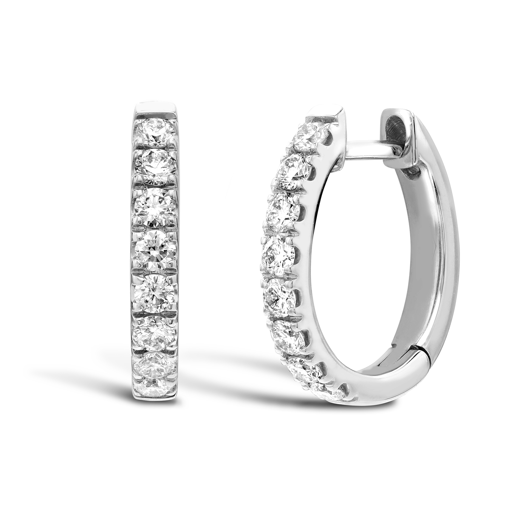 Brilliant Cut Diamond Hoop Earrings Brilliant cut, Claw set_1