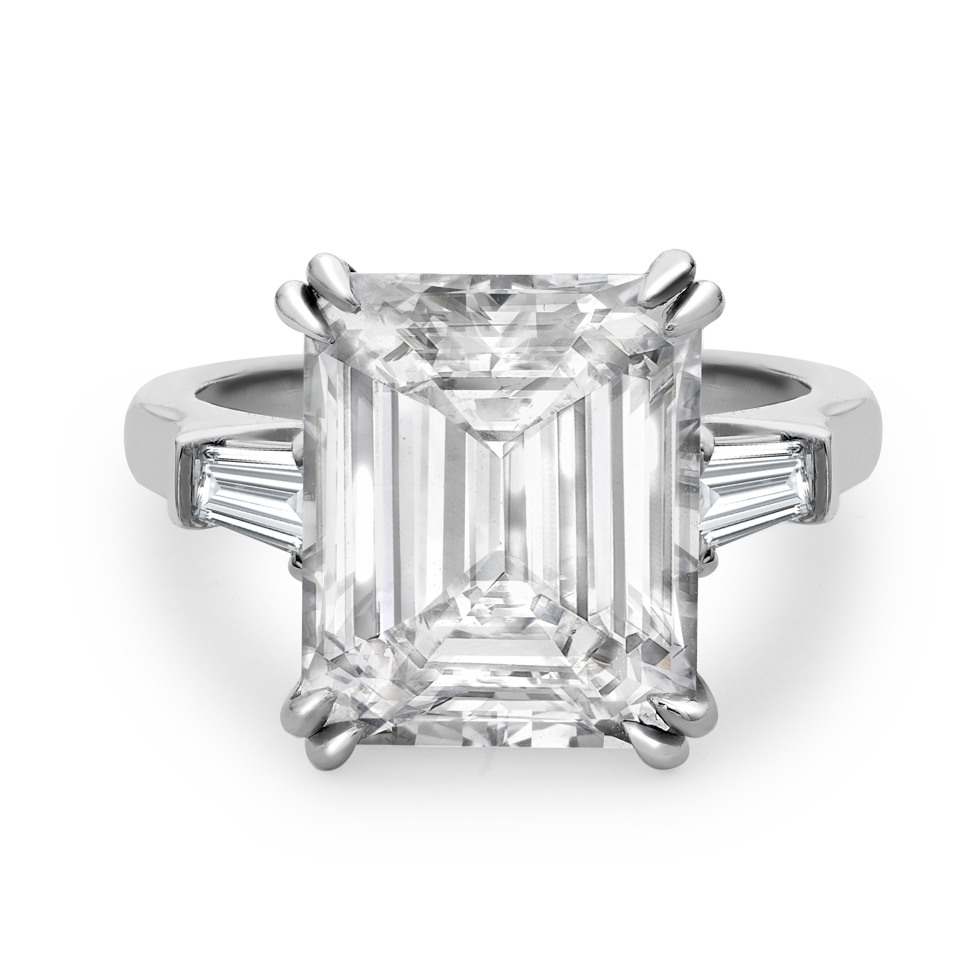 Emerald Cut 7.04ct Diamond Solitaire Ring Emerald Cut, Claw Set_2