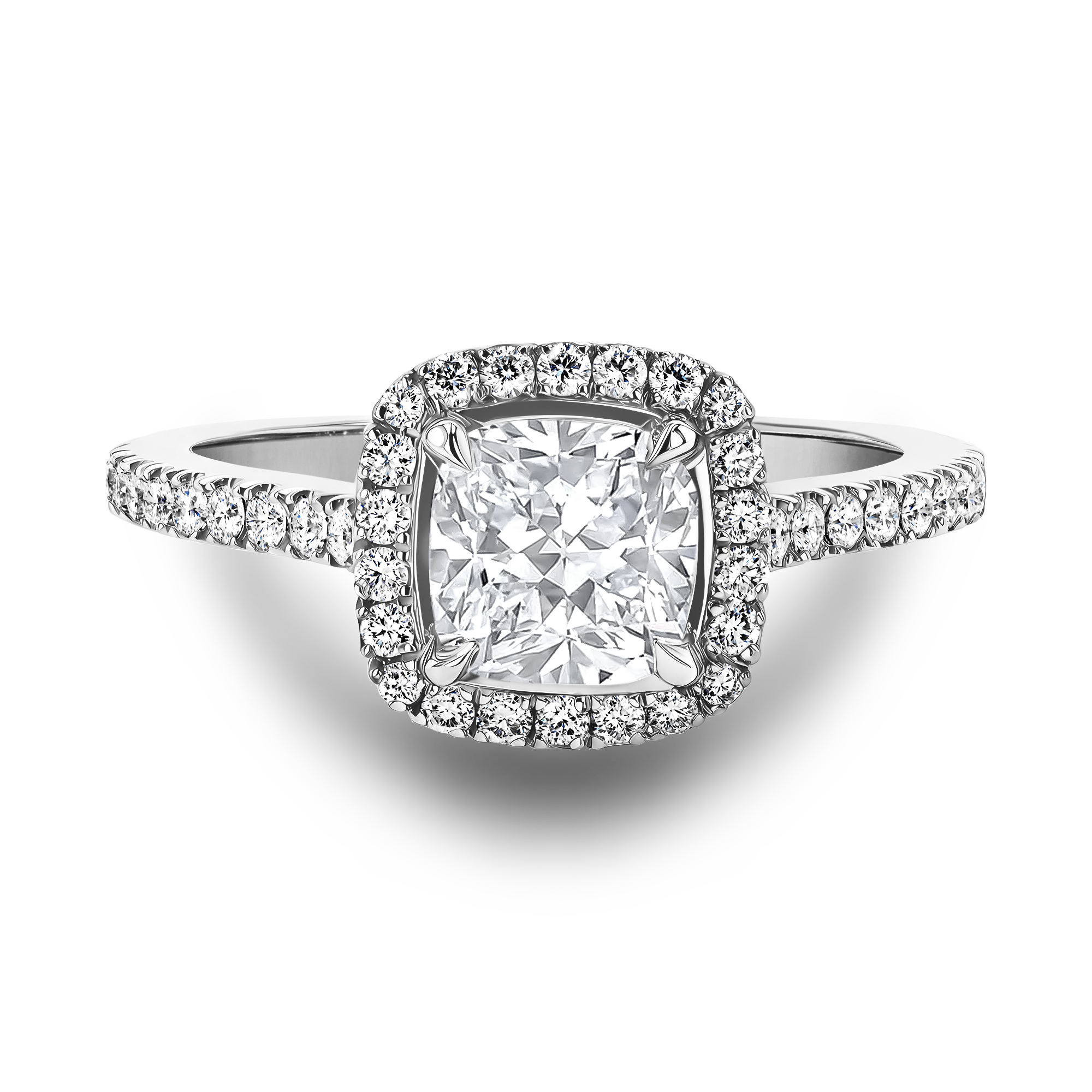 Celestial 0.73ct Cushion Cut Diamond Cluster Ring Cushion Cut, Claw Set_2