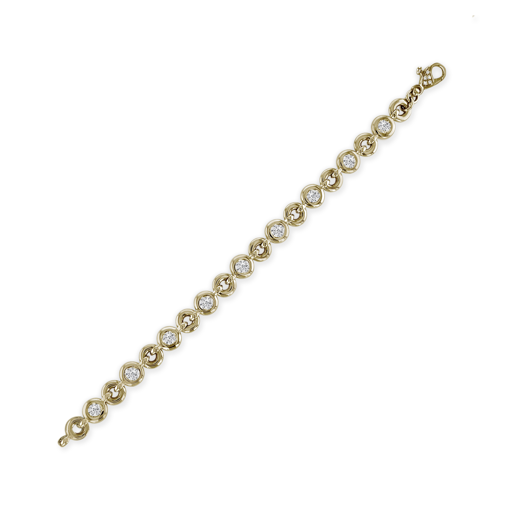 RockChain Nine Stone Diamond Bracelet Brilliant Cut, Rubover Set_2