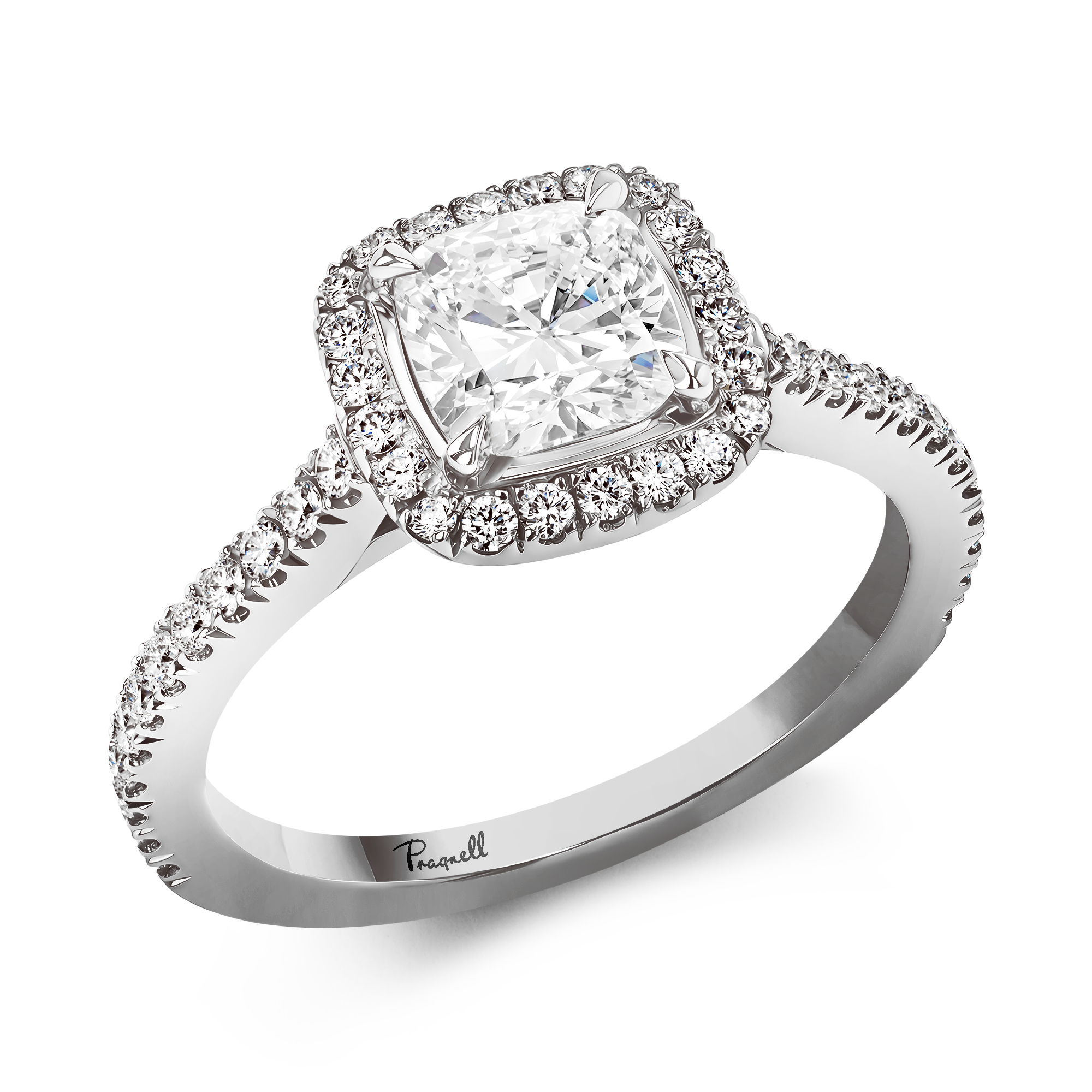 Celestial 0.73ct Cushion Cut Diamond Cluster Ring Cushion Cut, Claw Set_1