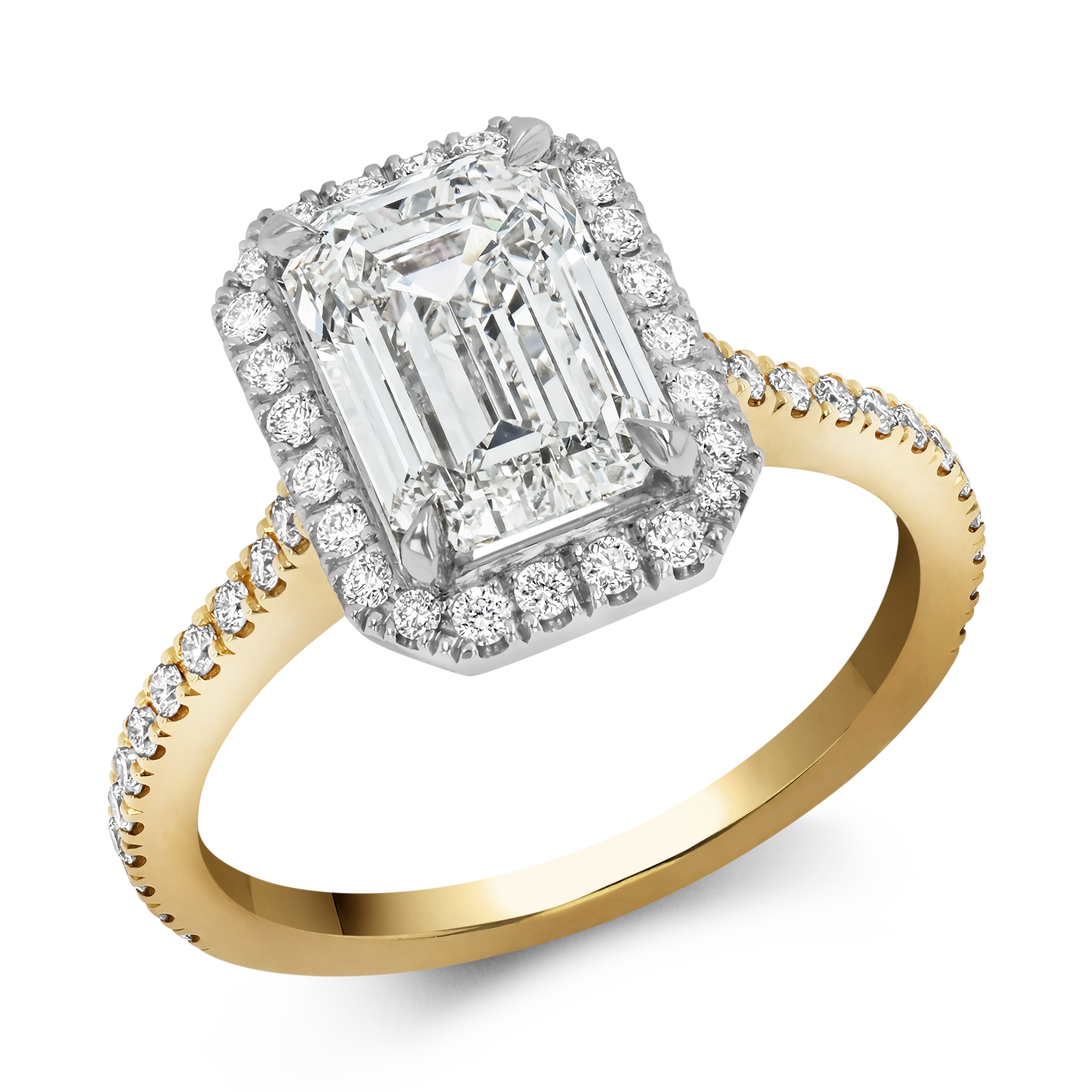 Classic 2.50ct Diamond Three Stone Ring Emerald Cut, Claw Set_1