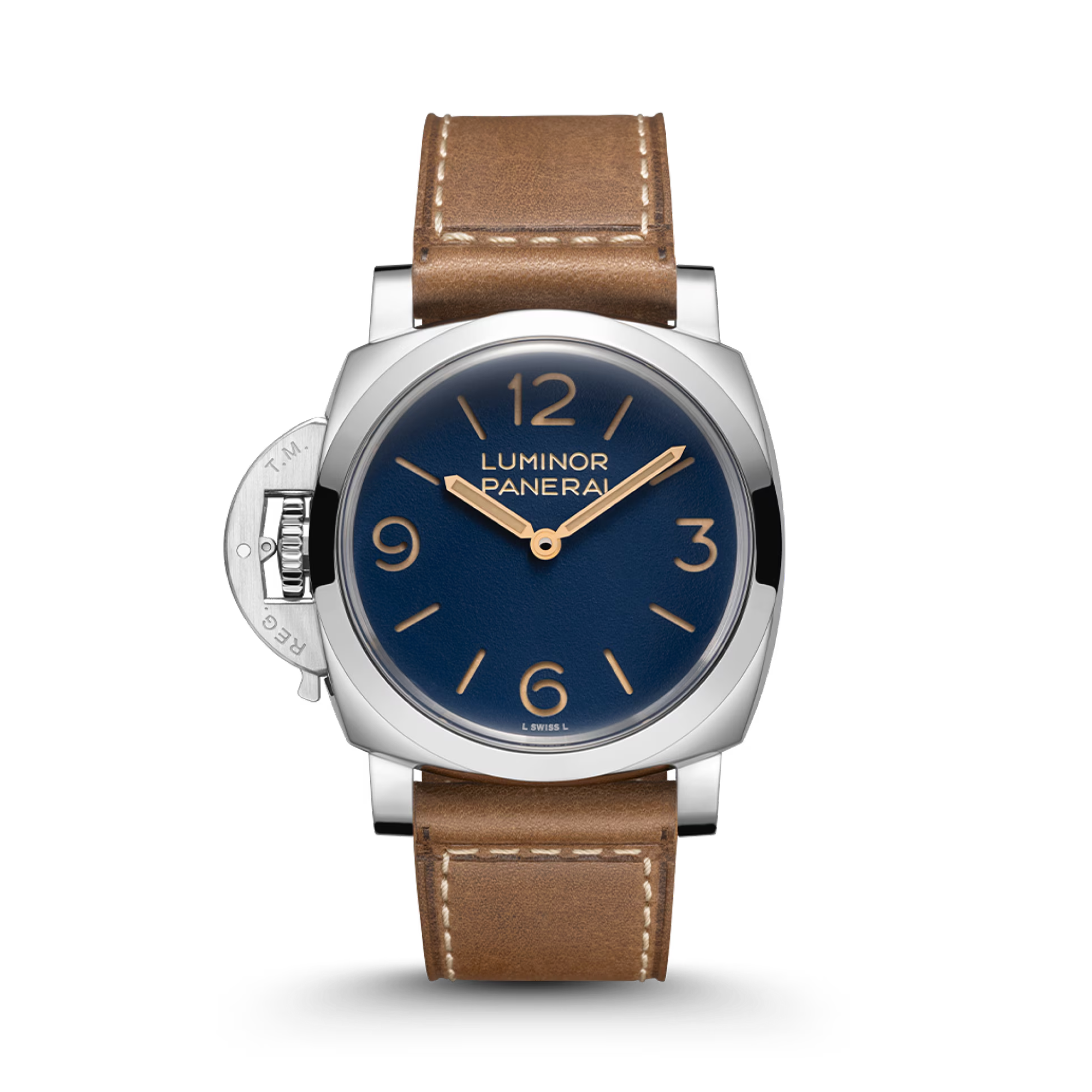 Destro Panerai Luminor 44mm, Blue Dial, Arabic/Baton Numerals_1