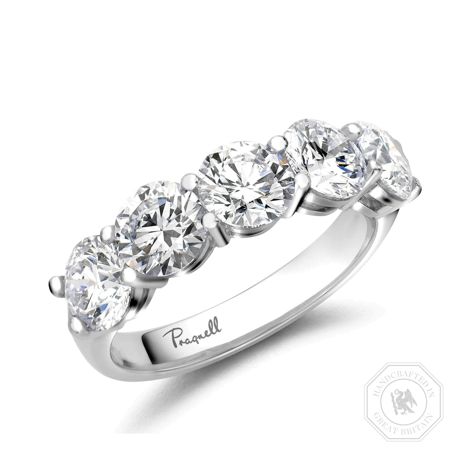 Round Brilliant Cut Diamond Five-Stone Ring Brilliant Cut, Five-Stone, Claw Set_1