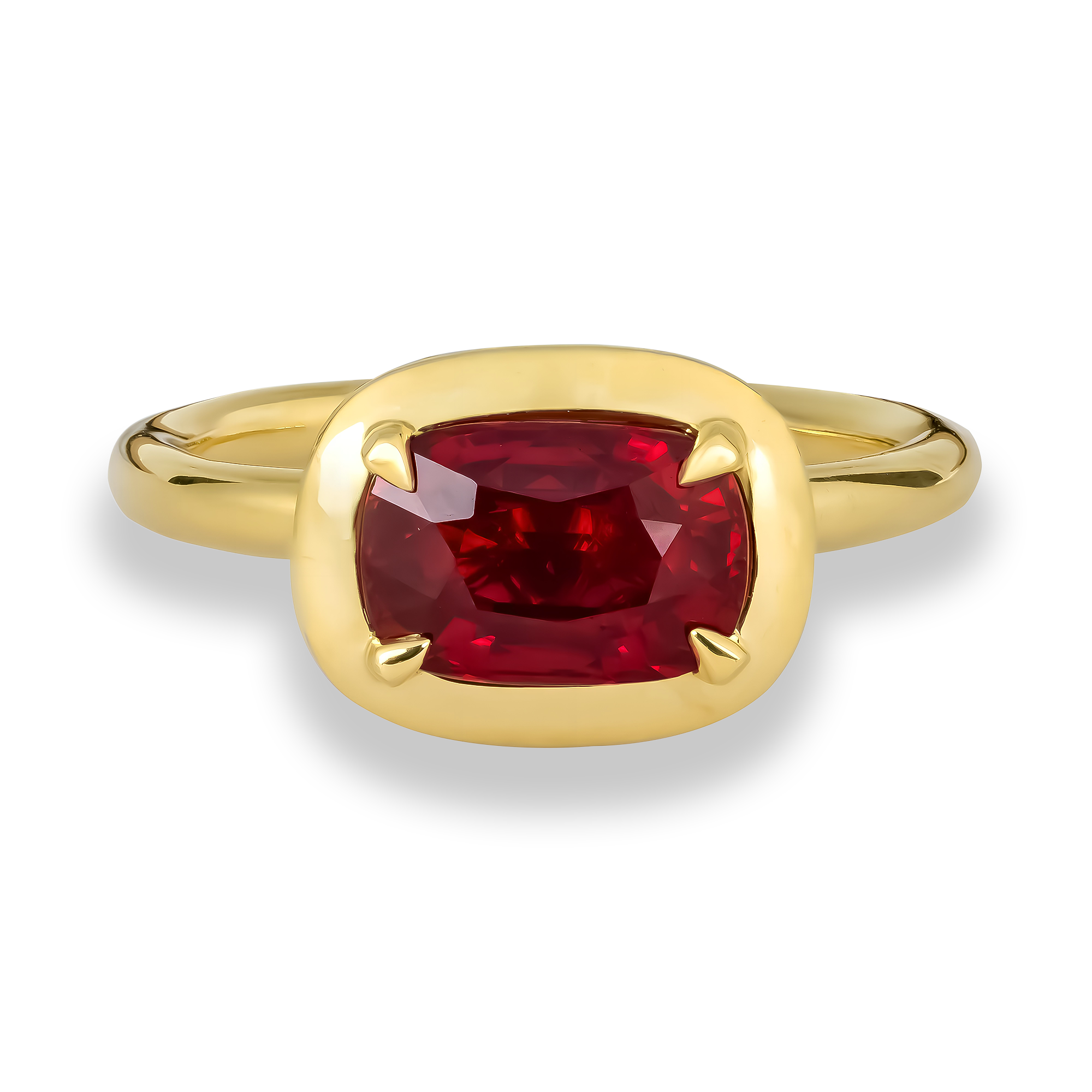 Skmming Stone 2.04ct Mozambique Ruby and Diamond Ring Modern Cushion Cut, Claw Set_2