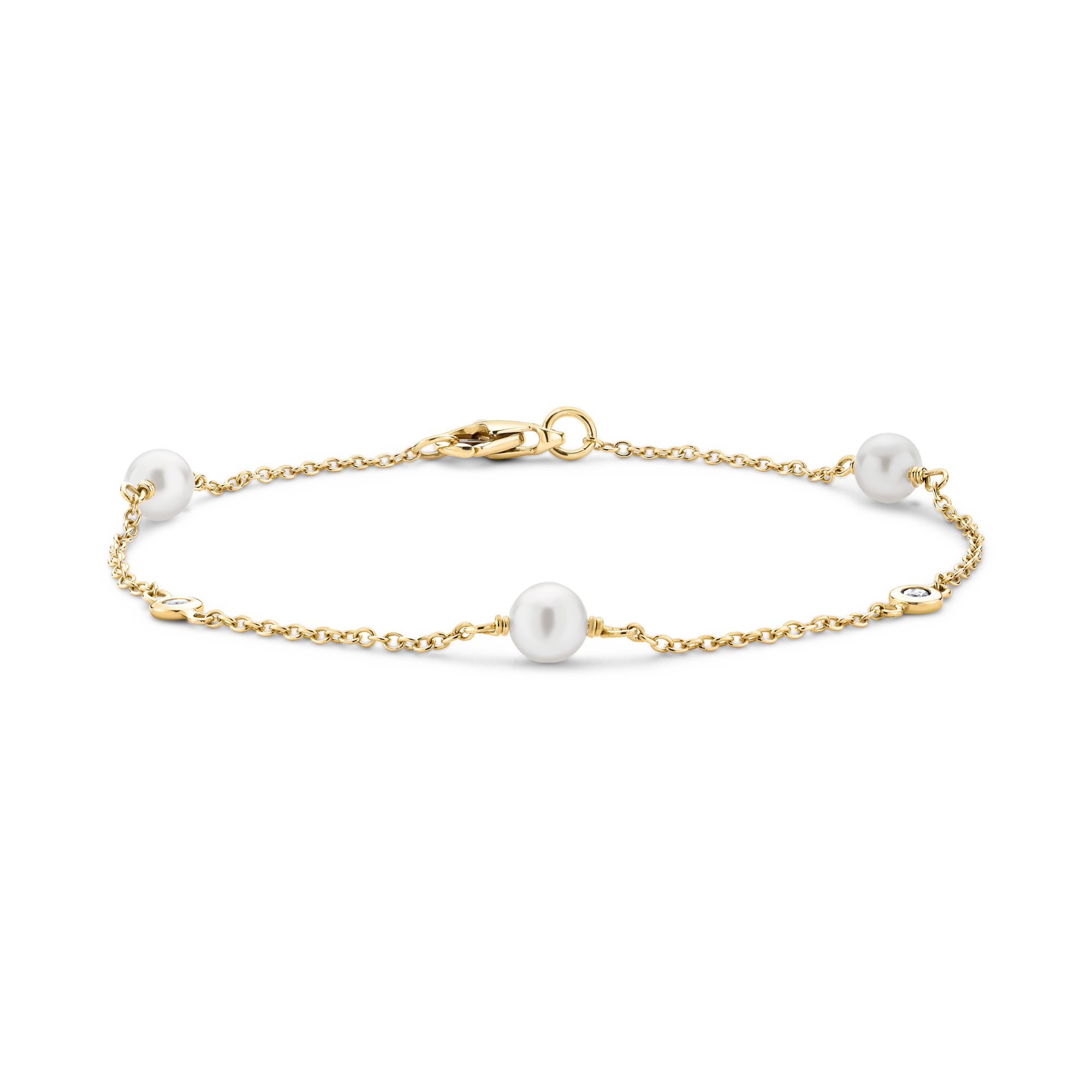 Sundance Pearl and Diamond Bracelet Brilliant Cut, Rubover Set_1