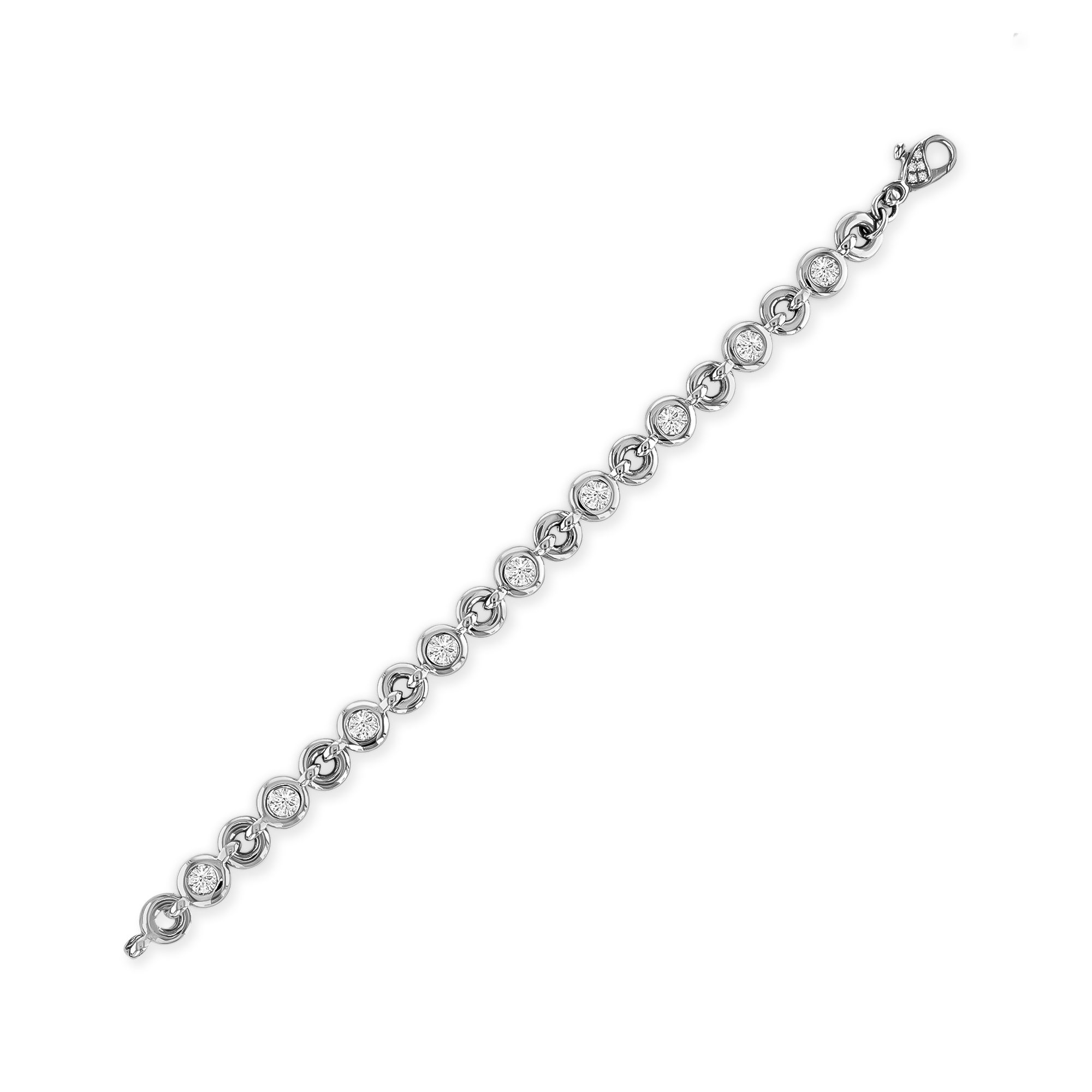 RockChain Nine Stone Diamond Bracelet Brilliant Cut, Rubover Set_2